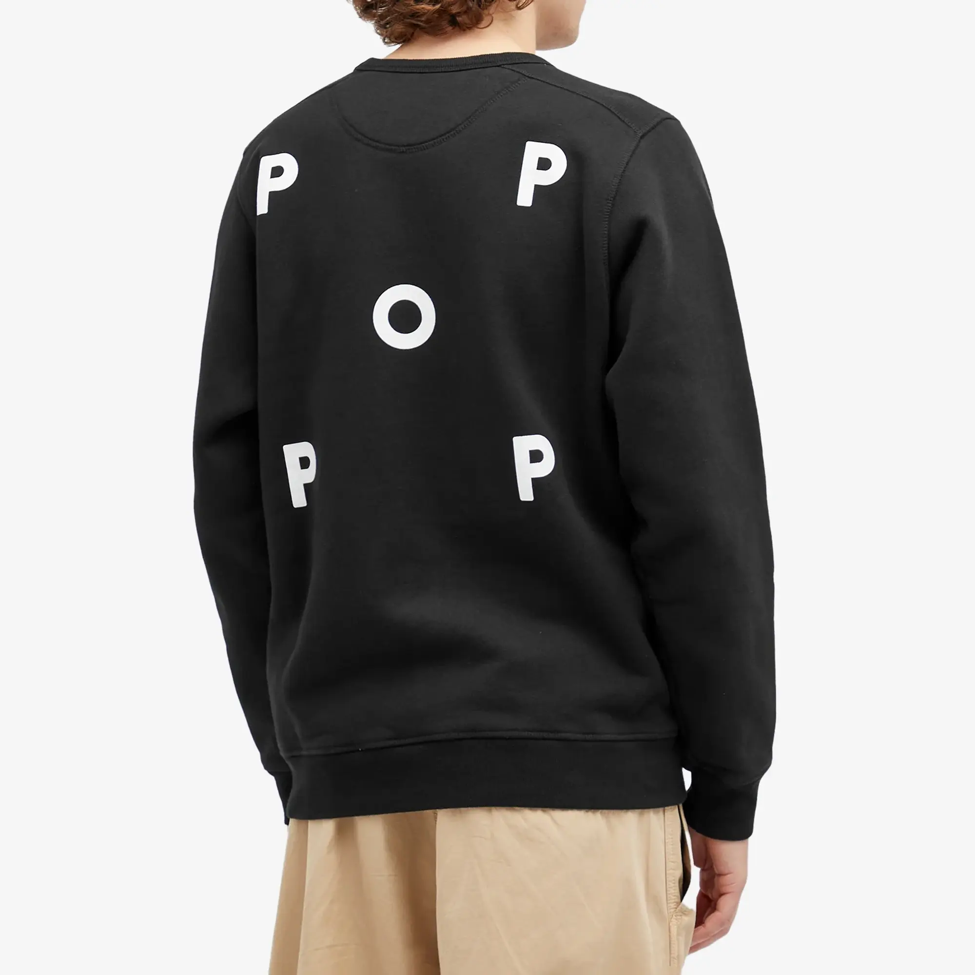Pop Trading Company Men's x NOS Logo Crew Sweat Black/White