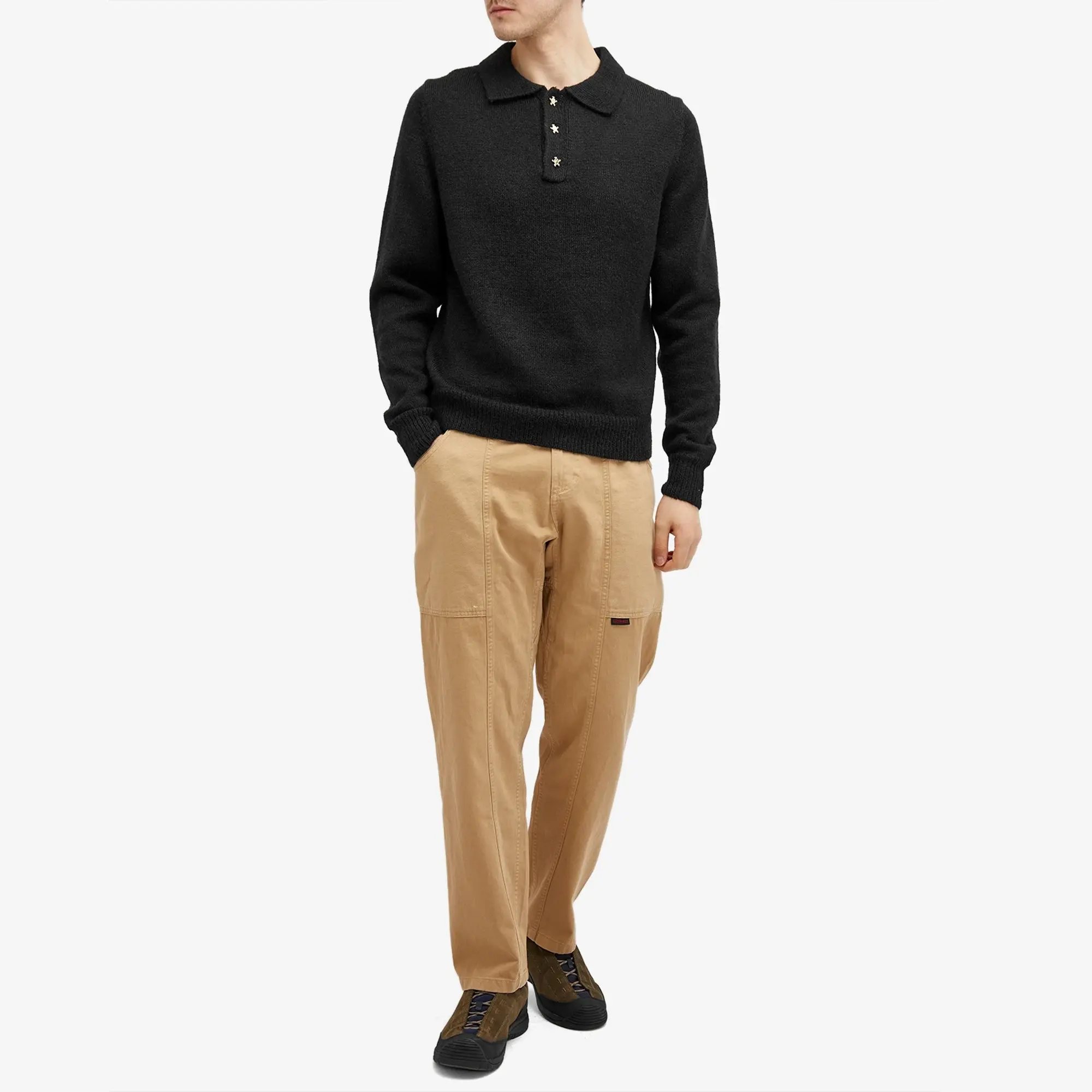 Bram's Fruit Men's Lemon Knit Polo Black