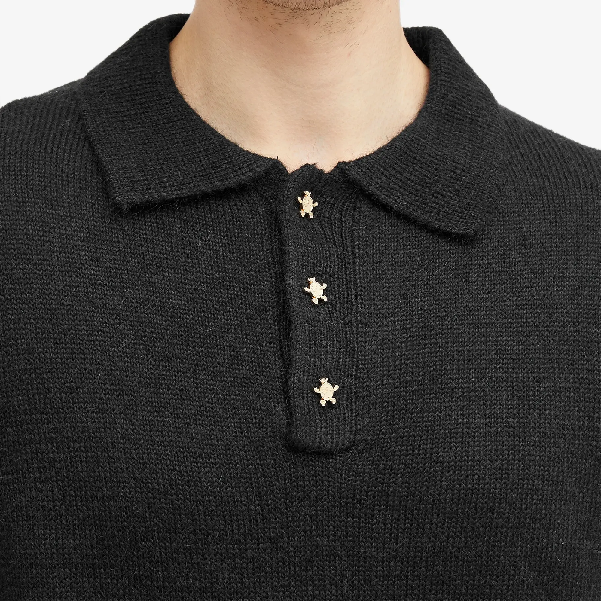 Bram's Fruit Men's Lemon Knit Polo Black