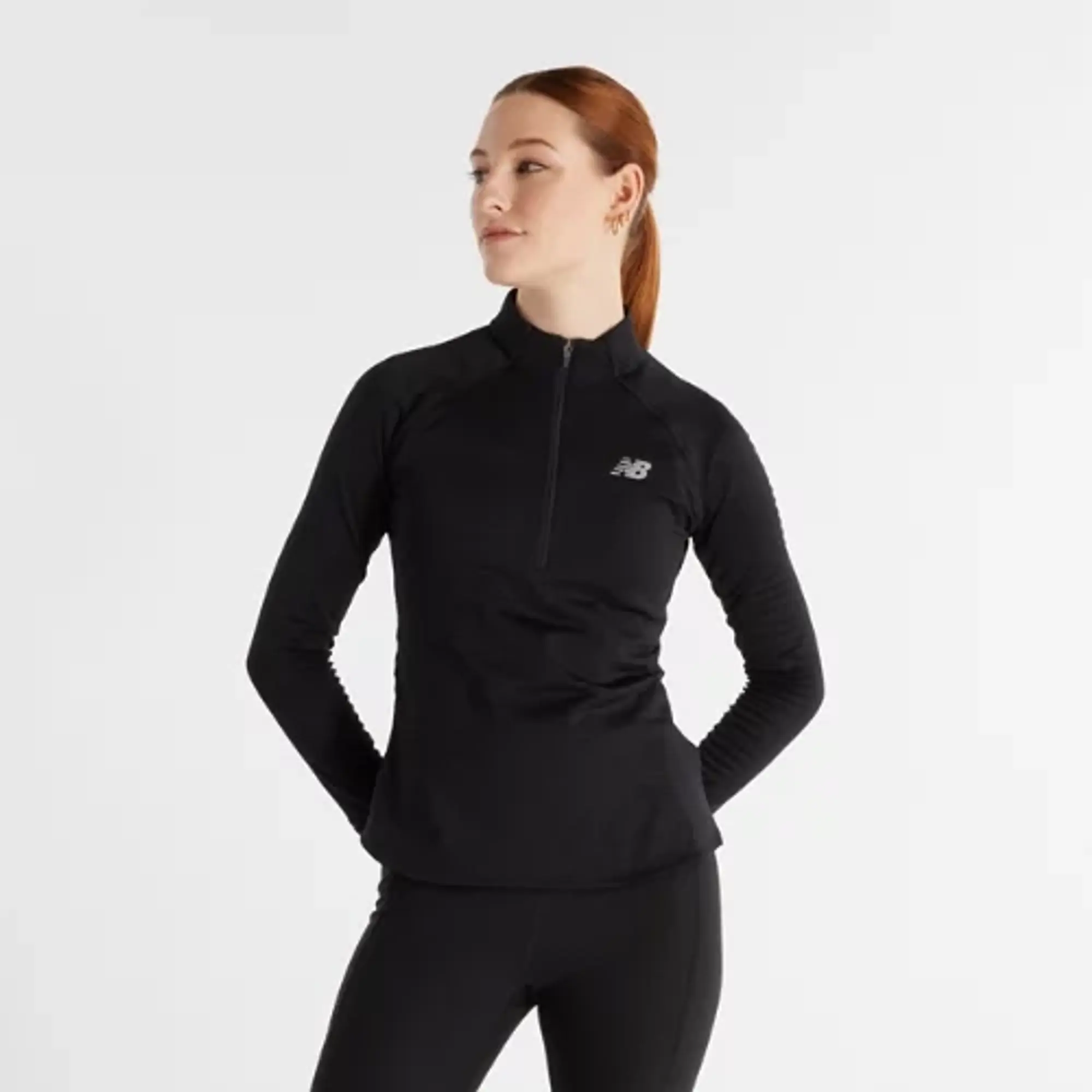 Sweatshirt New Balance Athletics Heat Grid Half Zip Black L