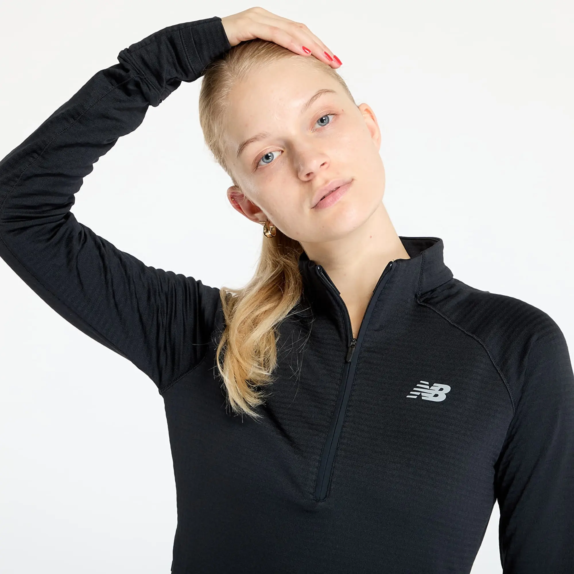 Sweatshirt New Balance Athletics Heat Grid Half Zip Black L