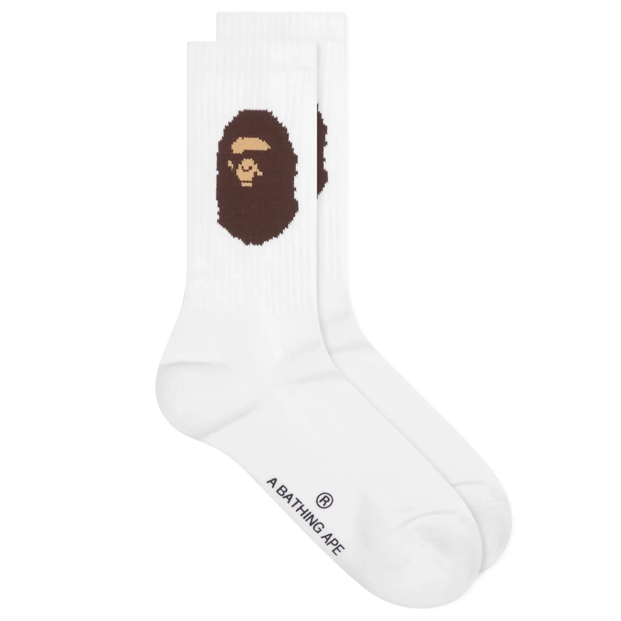 A Bathing Ape Men's Ape Head Socks White