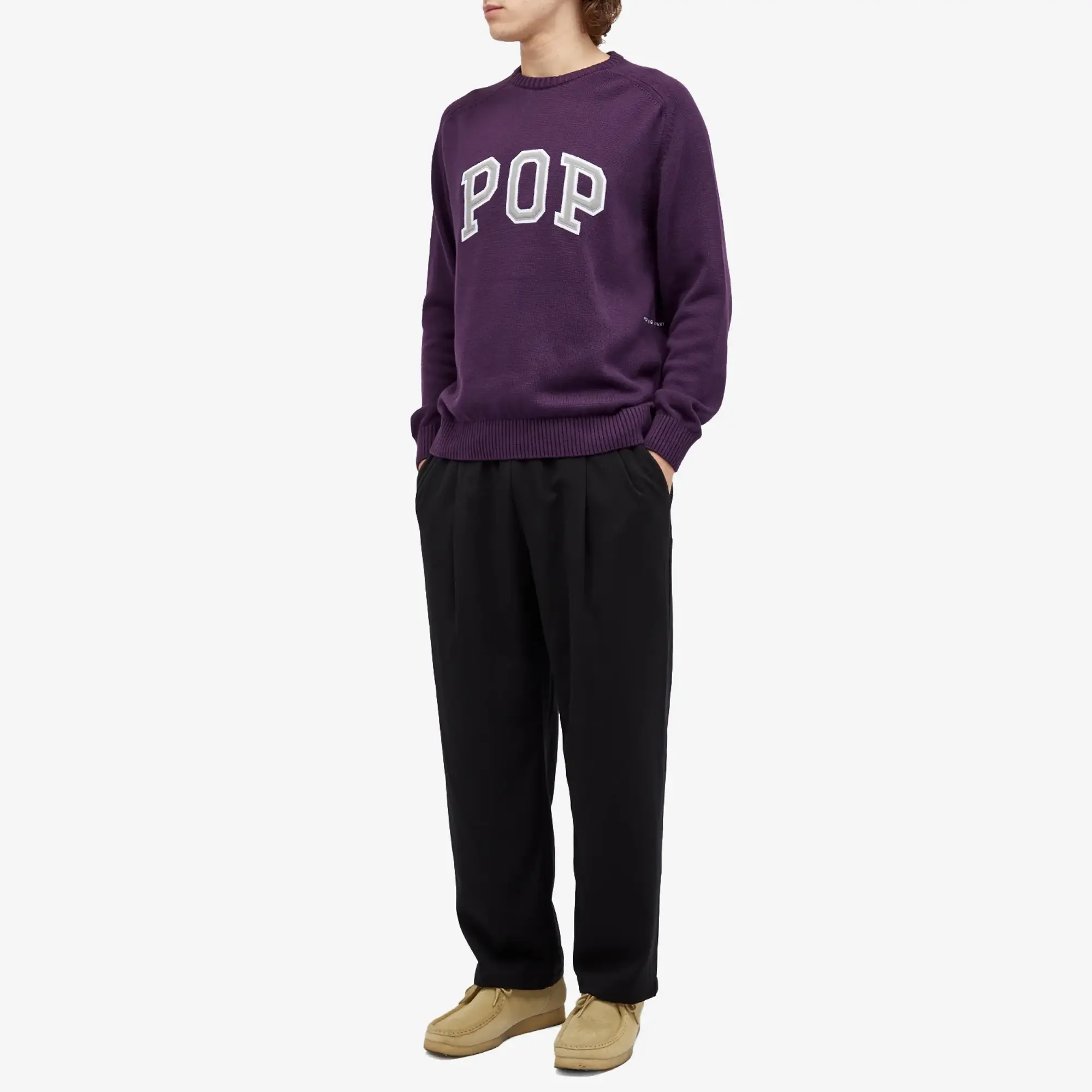 Pop Trading Company Men's Arch Logo Crew Knit Mysterioso