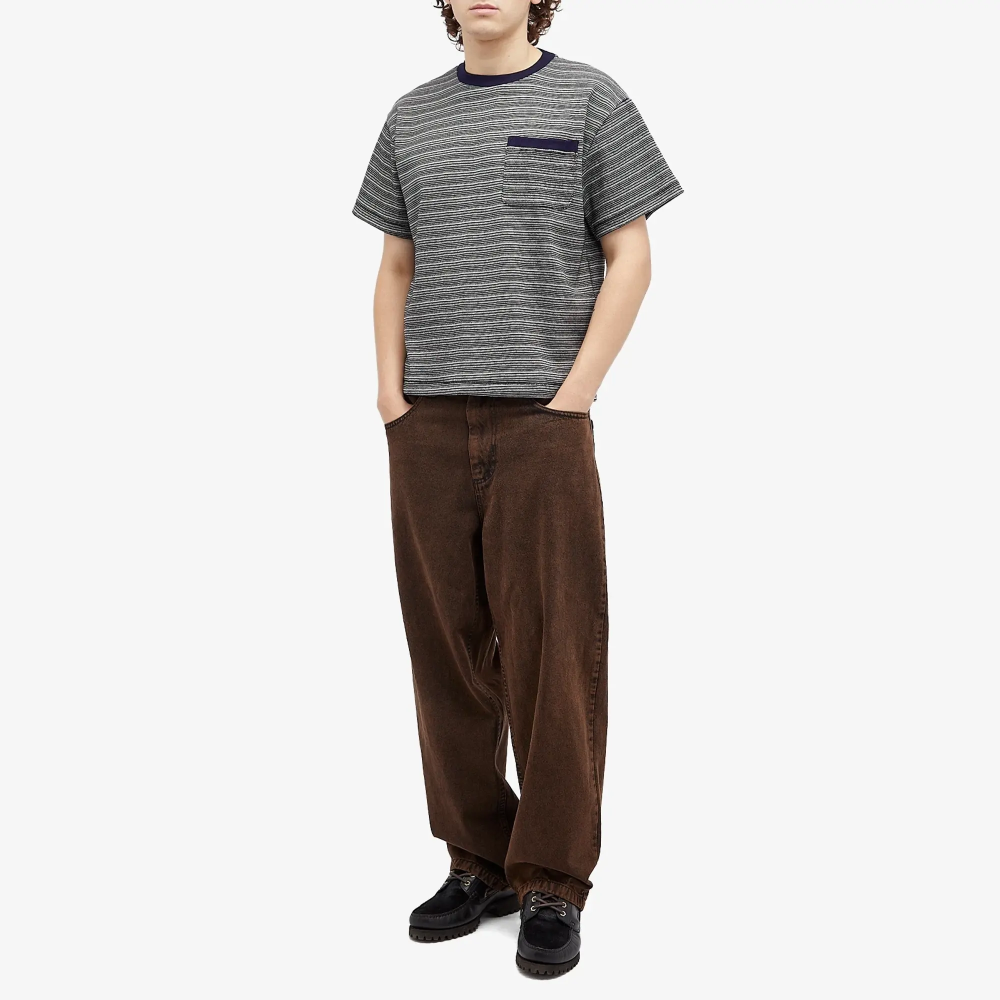 Brain Dead Men's Zig Zag Stripe T-Shirt Black