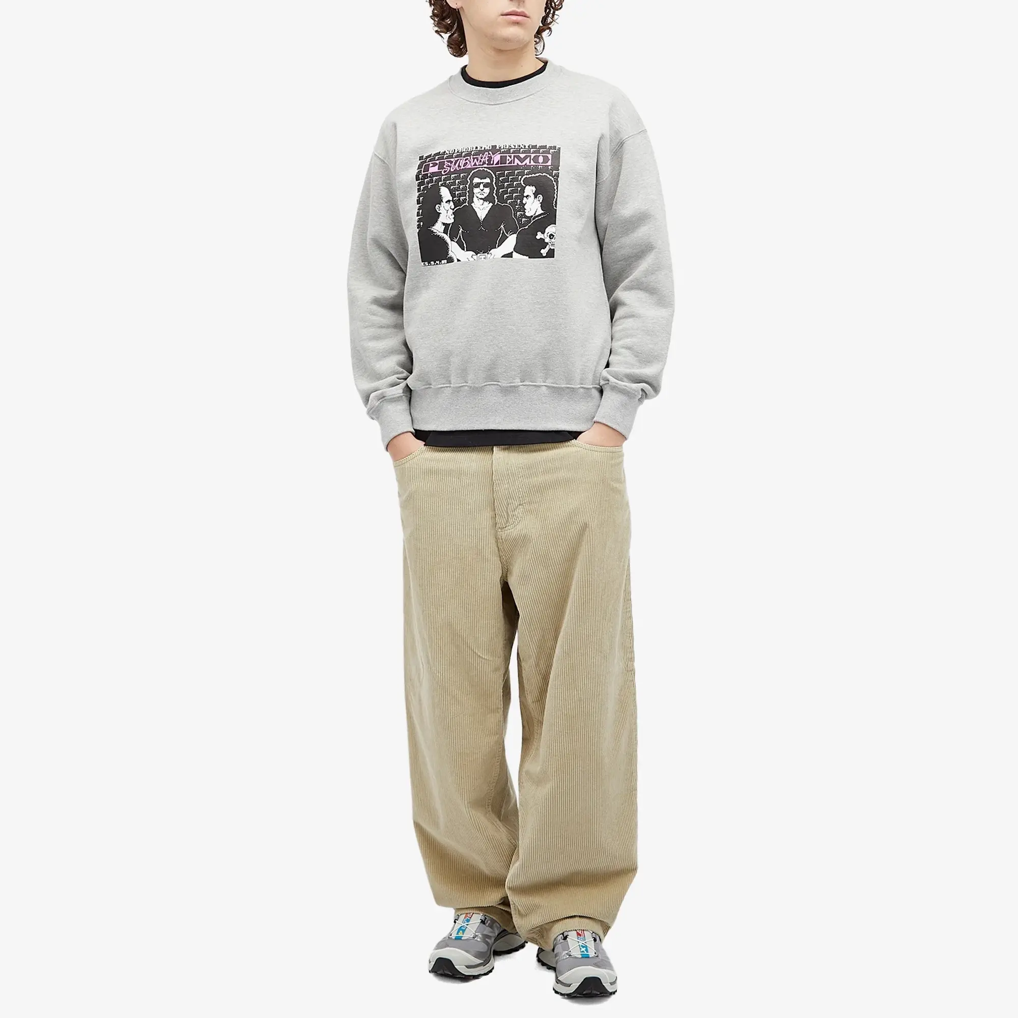No Problemo Men's Subway Crew Sweatshirt Grey Marl