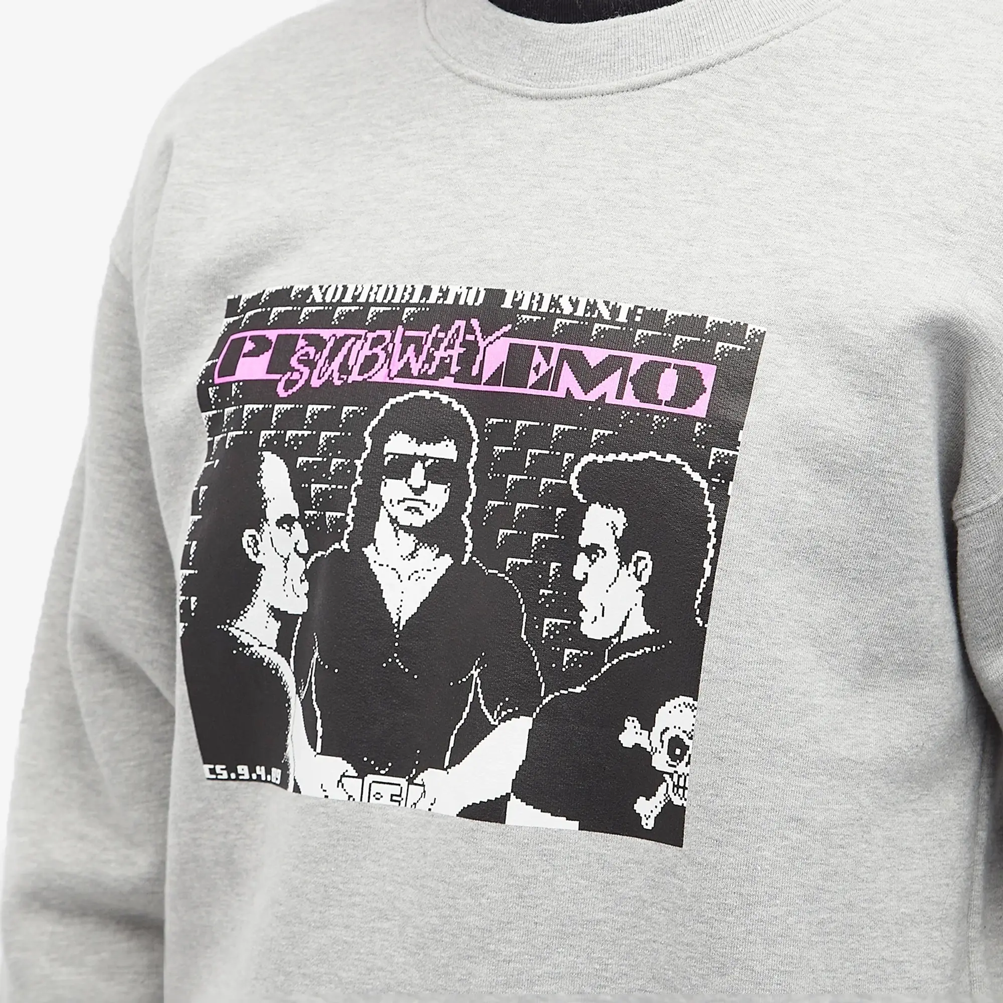 No Problemo Men's Subway Crew Sweatshirt Grey Marl