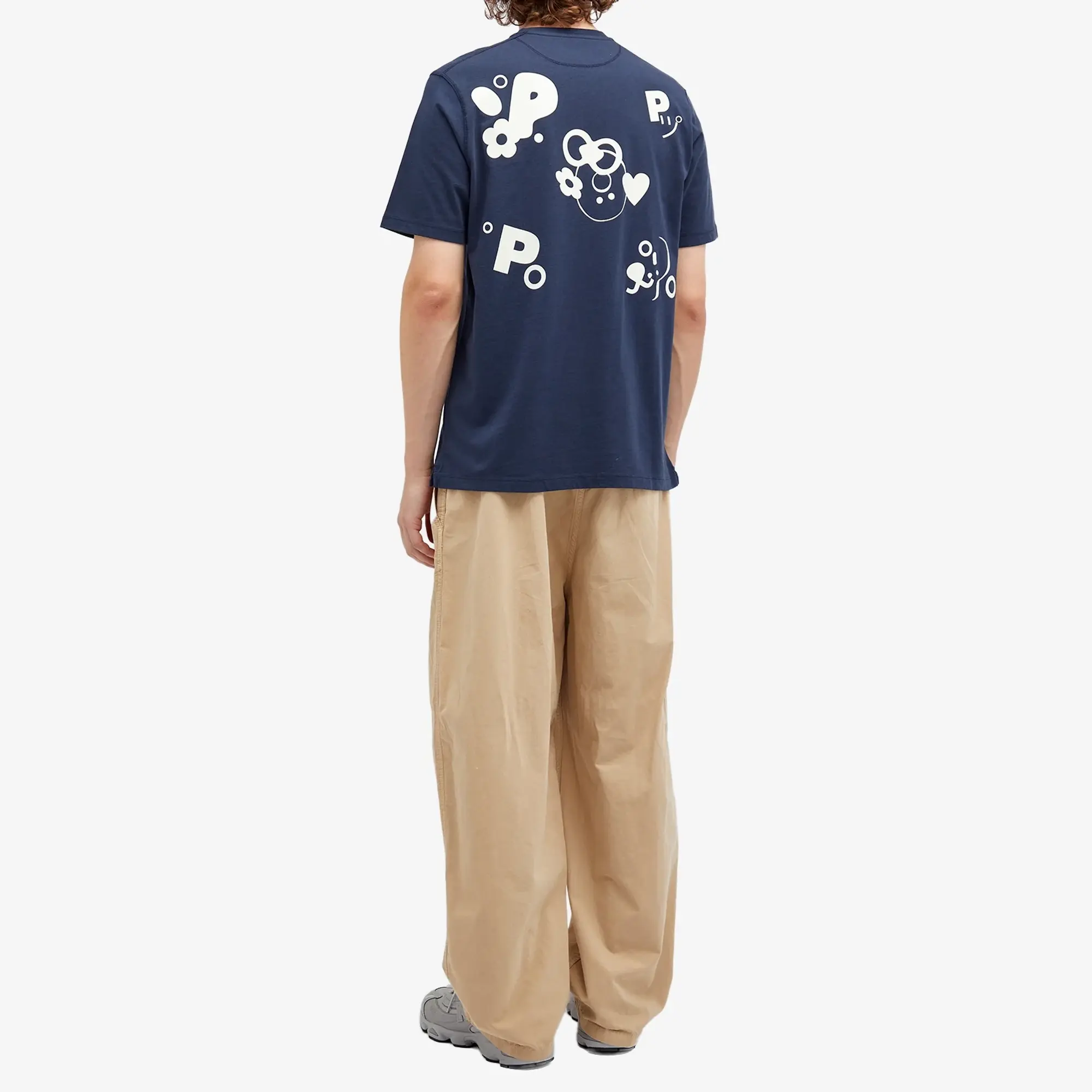 Pop Trading Company Reni T-Shirt - Navy / Glow In The Dark