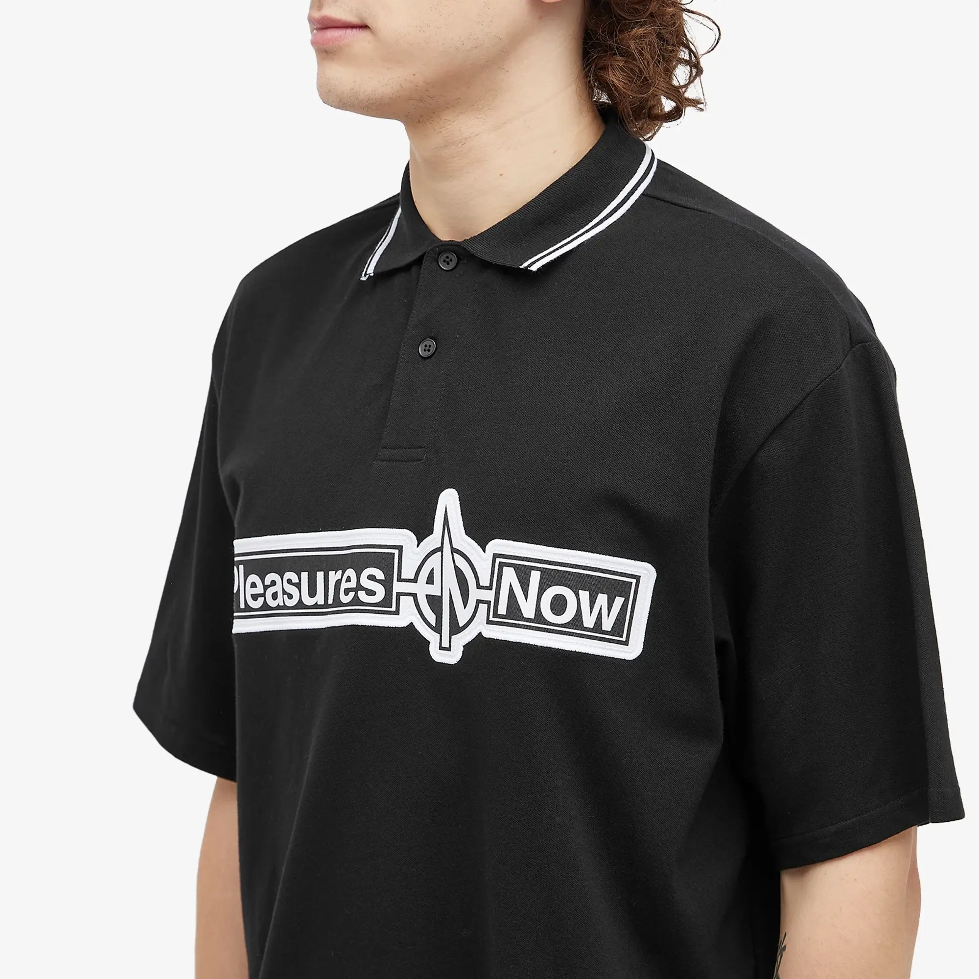 Pleasures Men's PN Boxy Polo Shirt Black