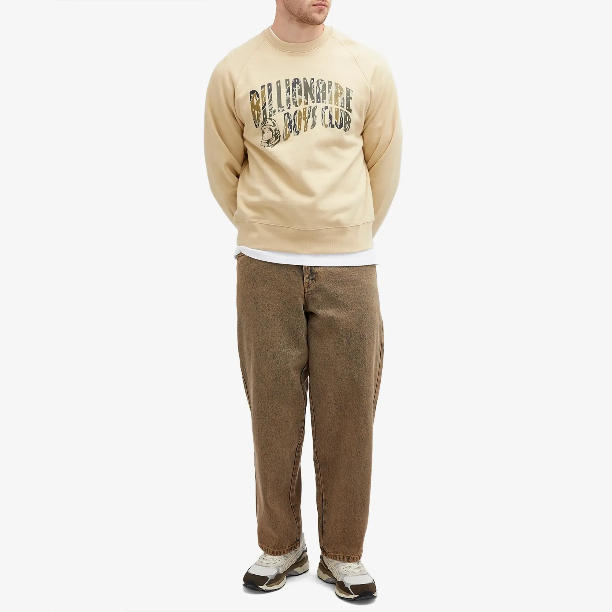 Billionaire Boys Club Men's Camo Arch Logo Sweatshirt Sand
