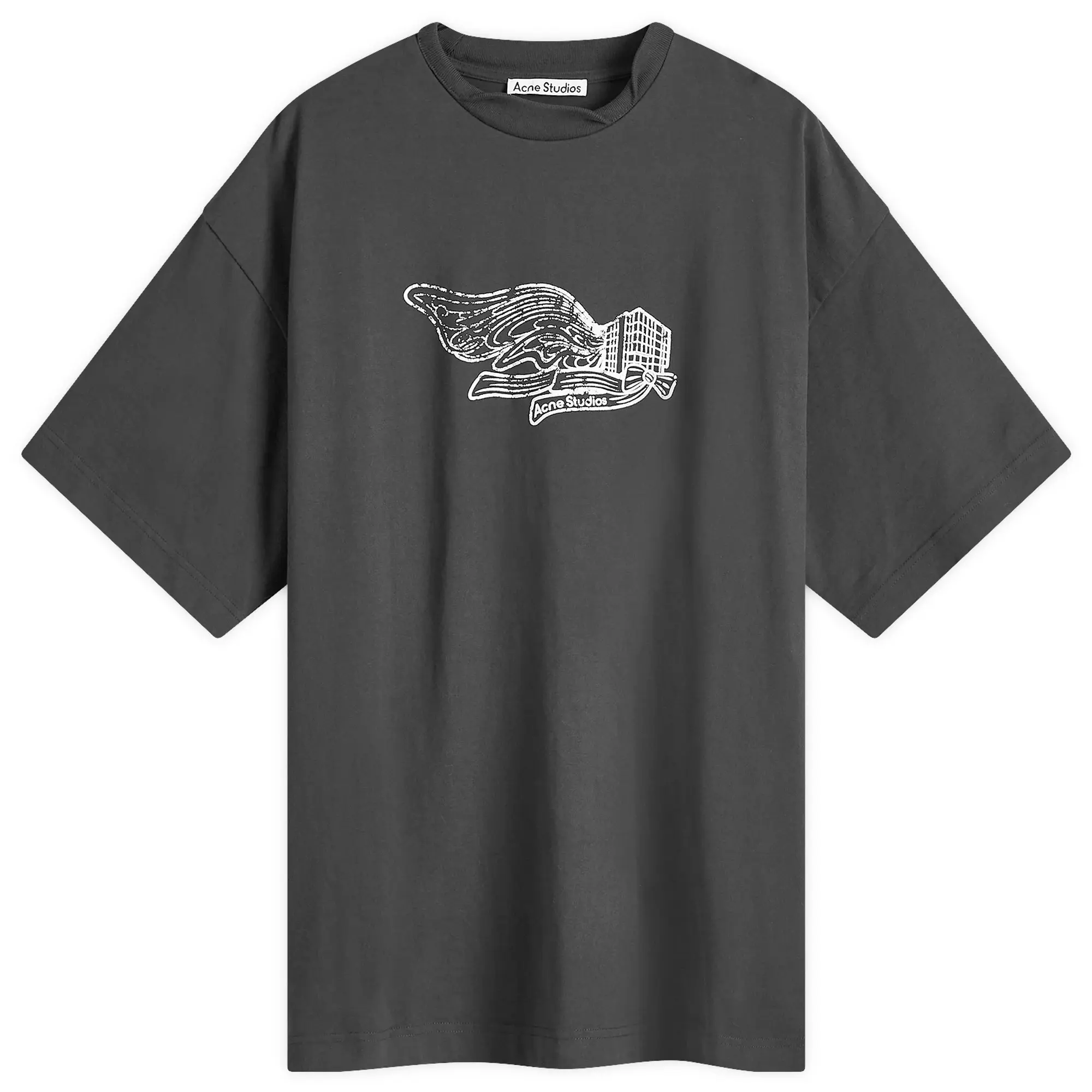 Acne Studios Men's Edlund Logo Wings T-Shirt Faded Black