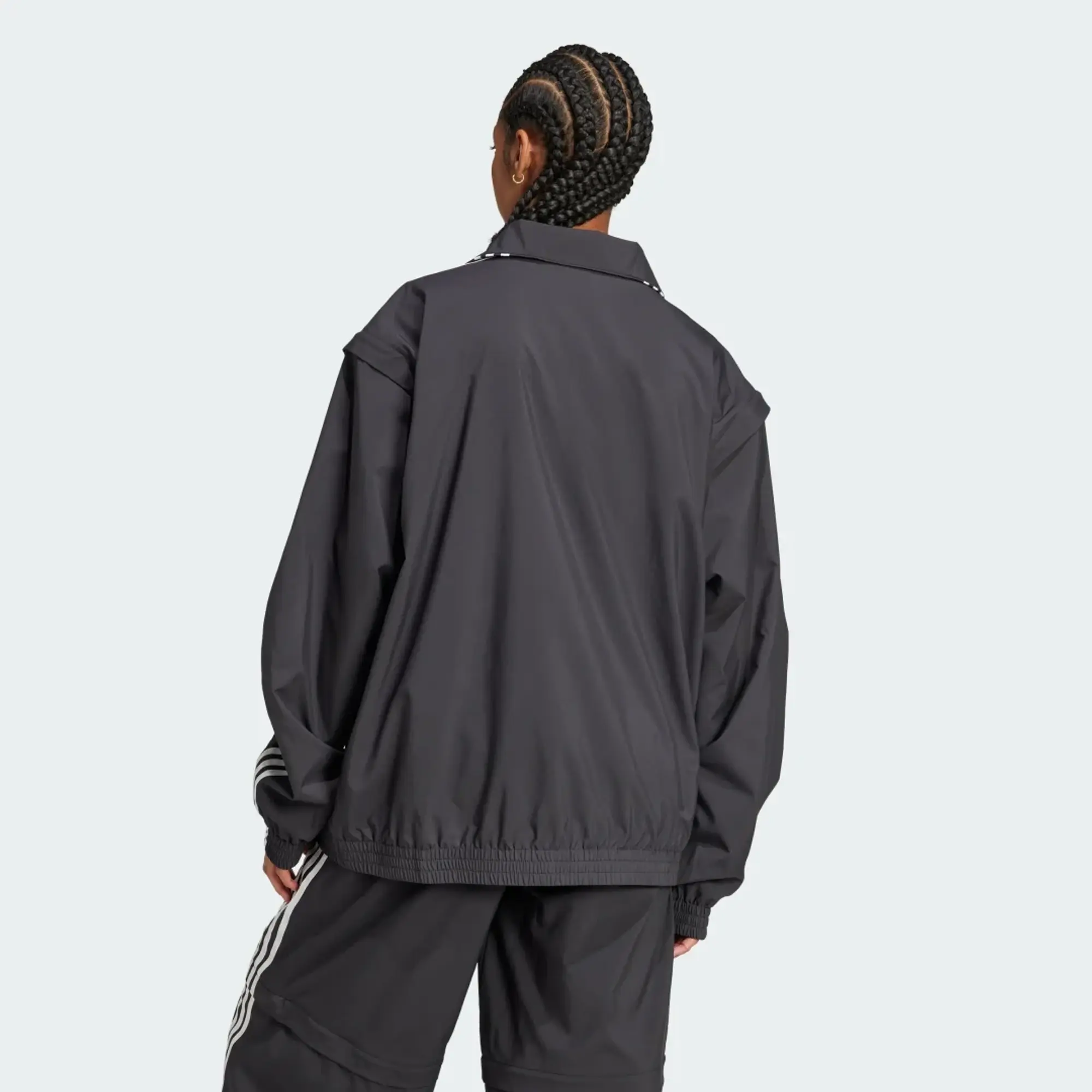 Adidas Women's Oversized Zip Off Track Top Black