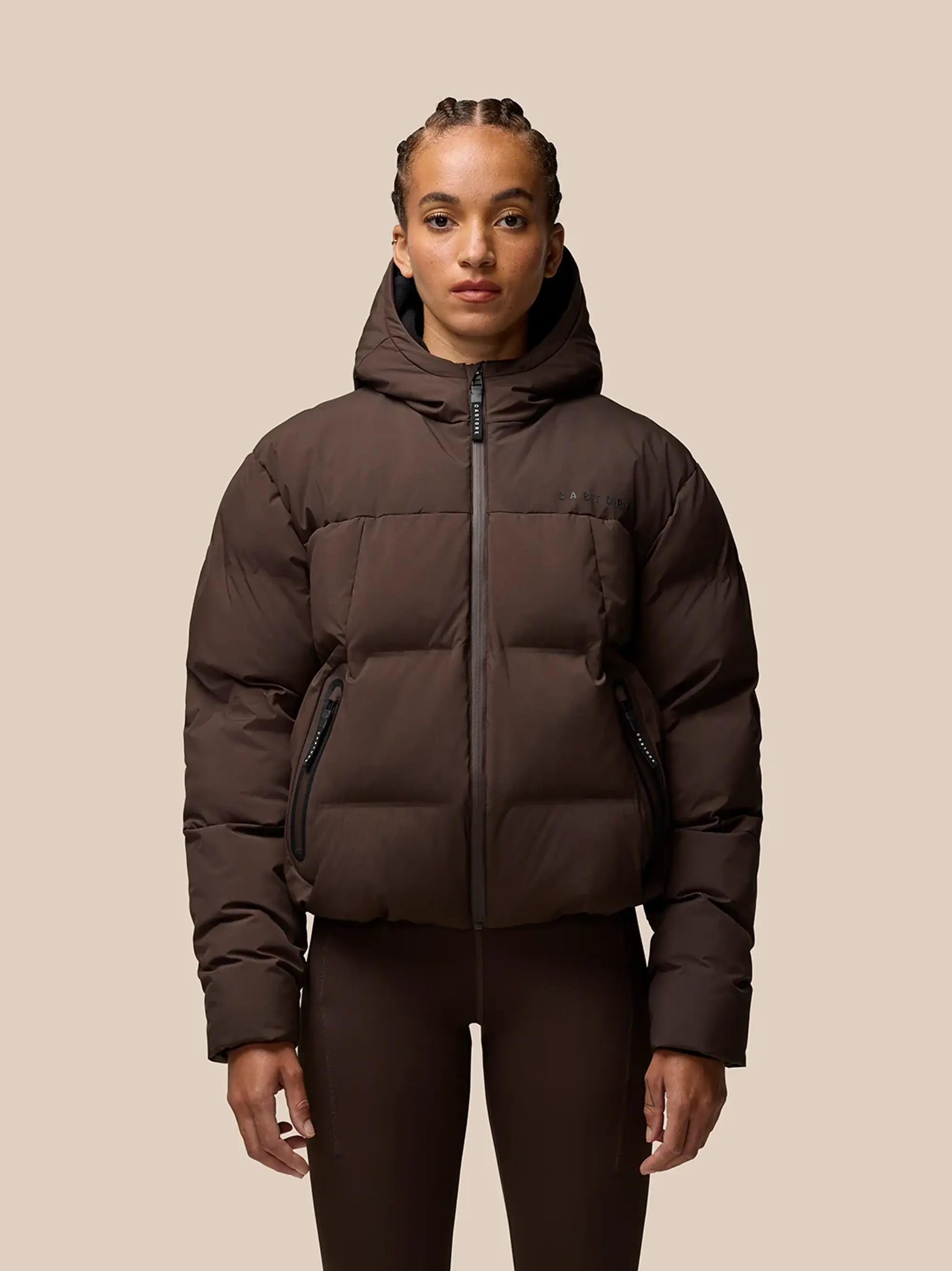 Castore Women’s Quilts Long Sleeve Puffer Jacket - Brown