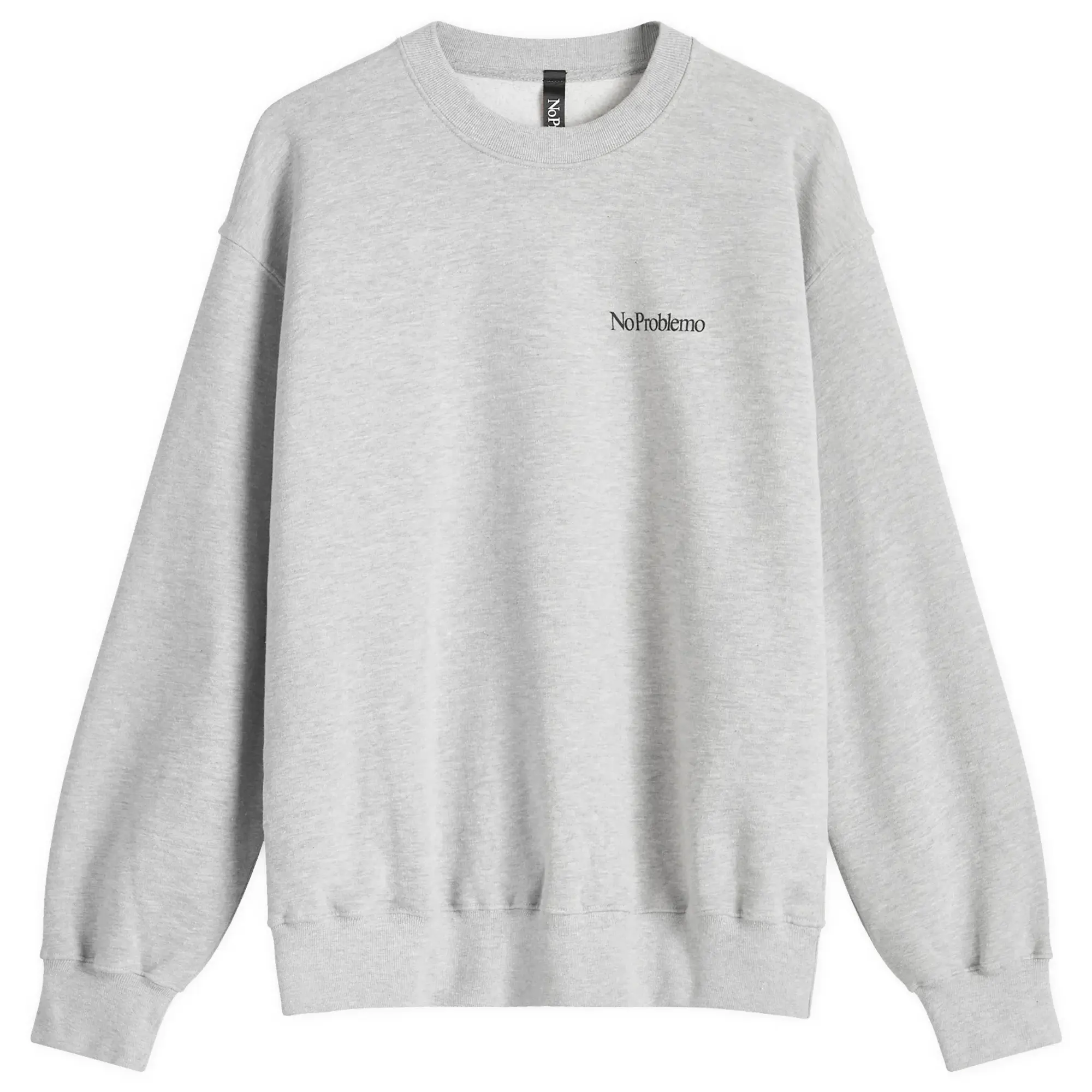 No Problemo Men's Mini Problemo Crew Sweatshirt Grey Marl