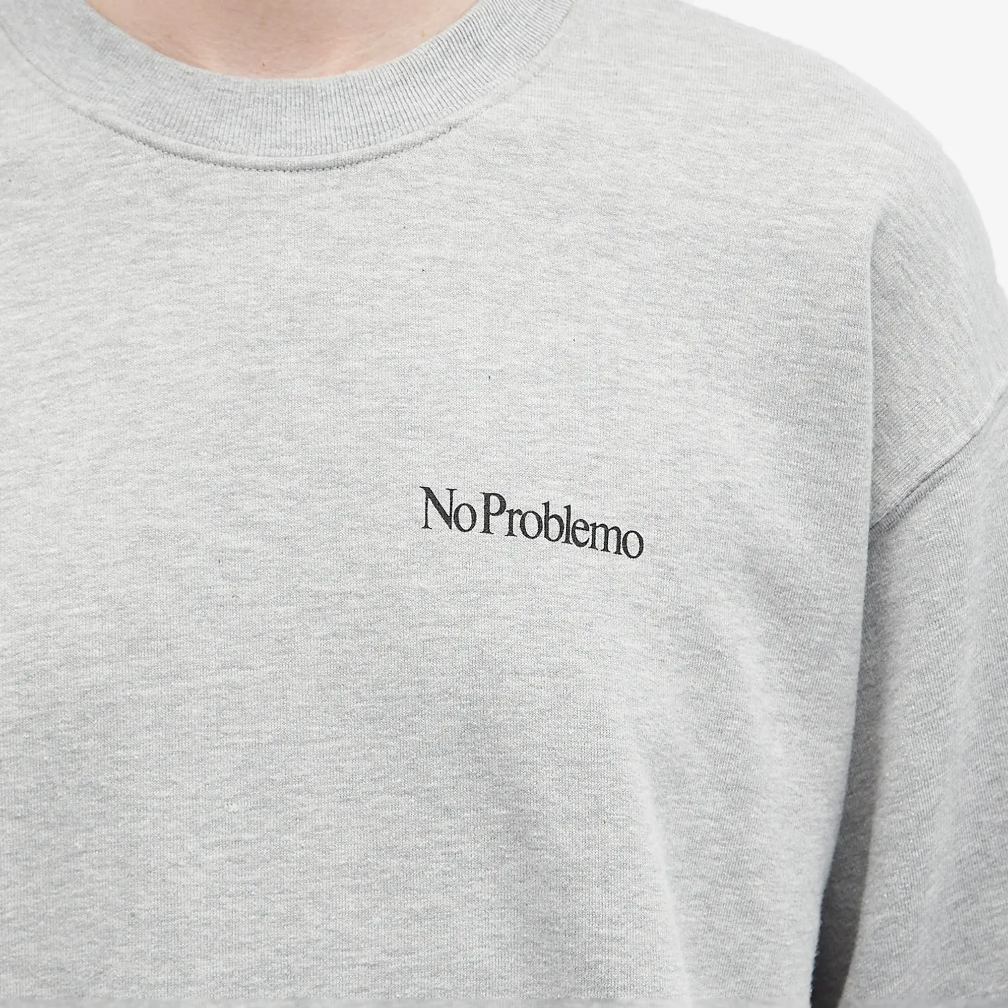 No Problemo Men's Mini Problemo Crew Sweatshirt Grey Marl