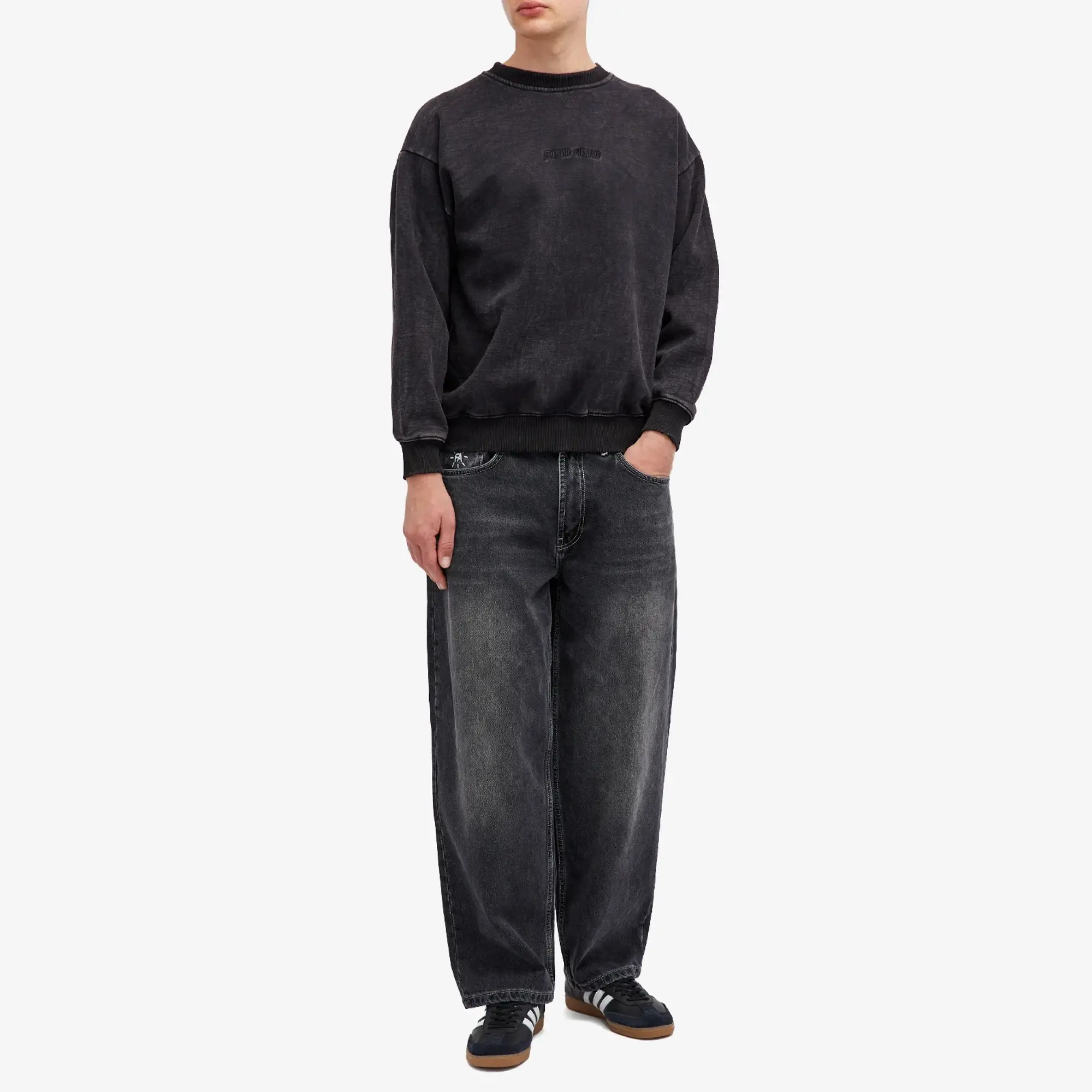 Fucking Awesome Men's Little Stamp Snow Wash Sweatshirt Black