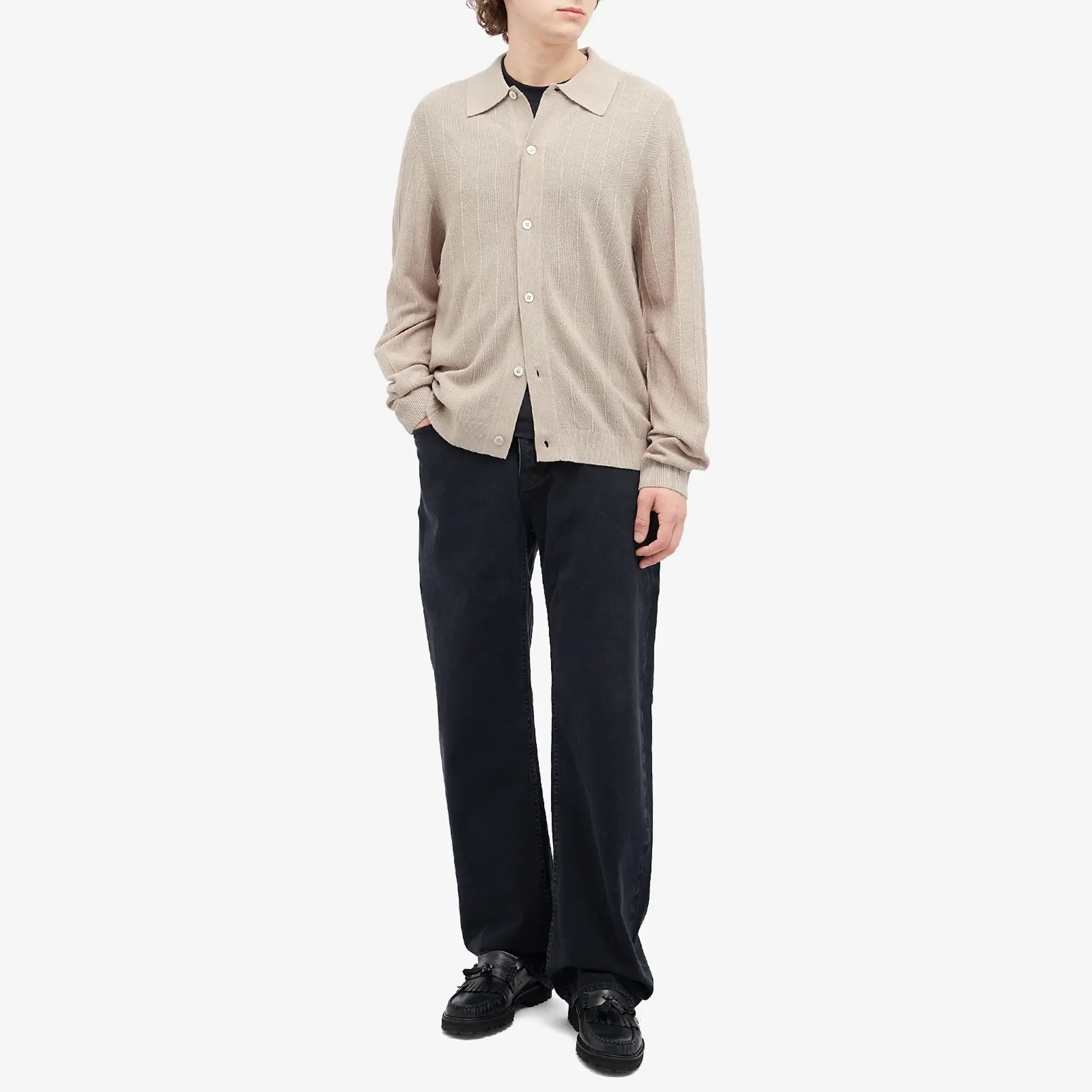 NN07 Men's Thor Polo Cardigan Greige