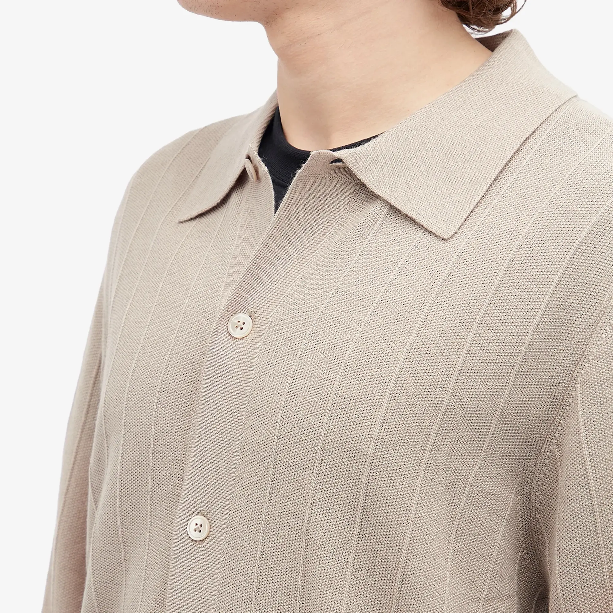 NN07 Men's Thor Polo Cardigan Greige