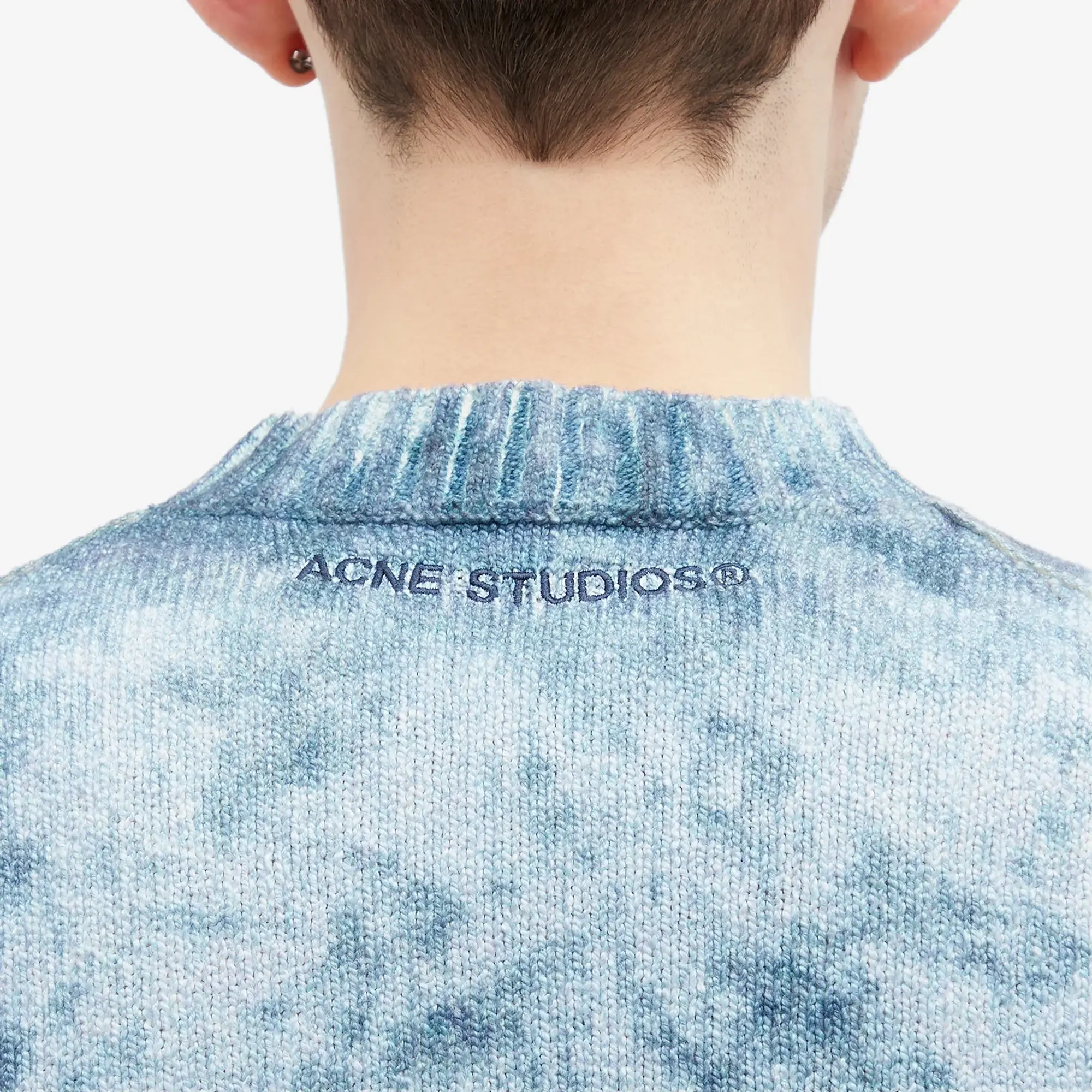 Acne Studios Men's Acid Summer Tie Dye Jumper Navy/Pale Blue