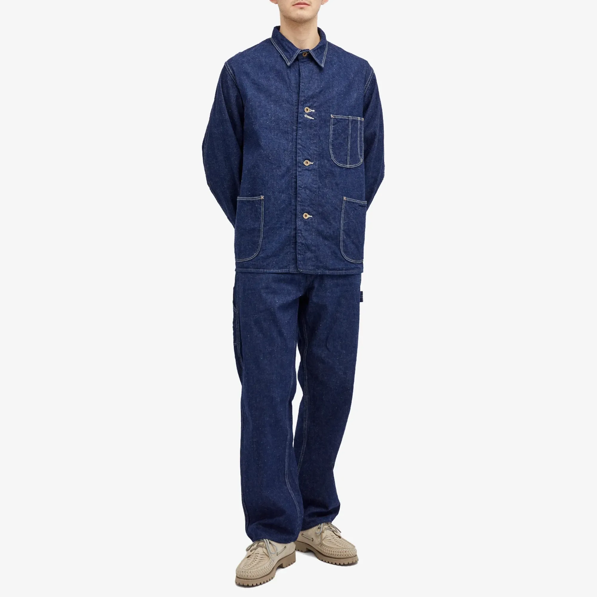 orSlow Men's 1940s Coverall 4 Pocket Jacket One Wash | 01-6150-81
