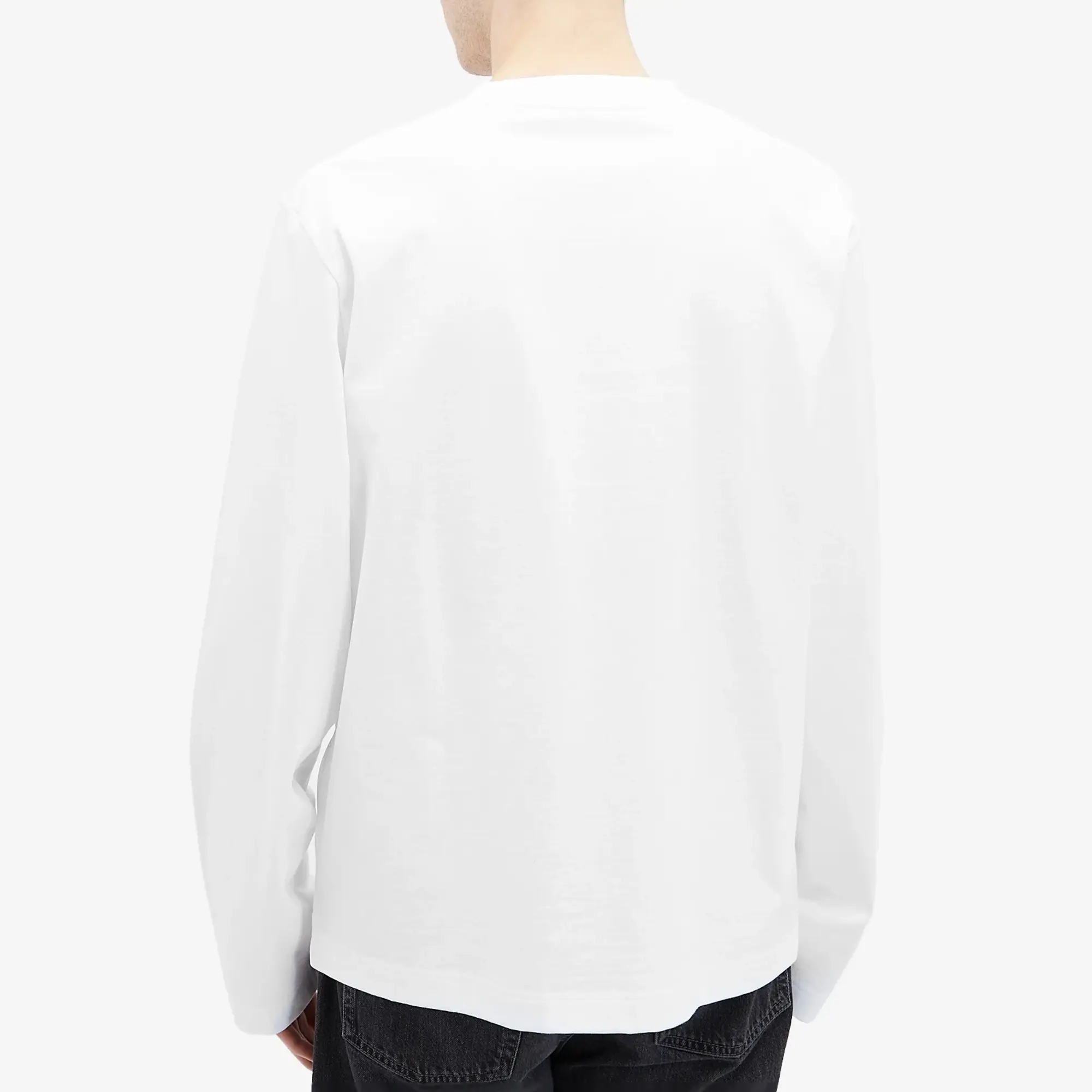 Acne Studios Men's Edden Logo Wings Long Sleeve T-Shirt Optic White