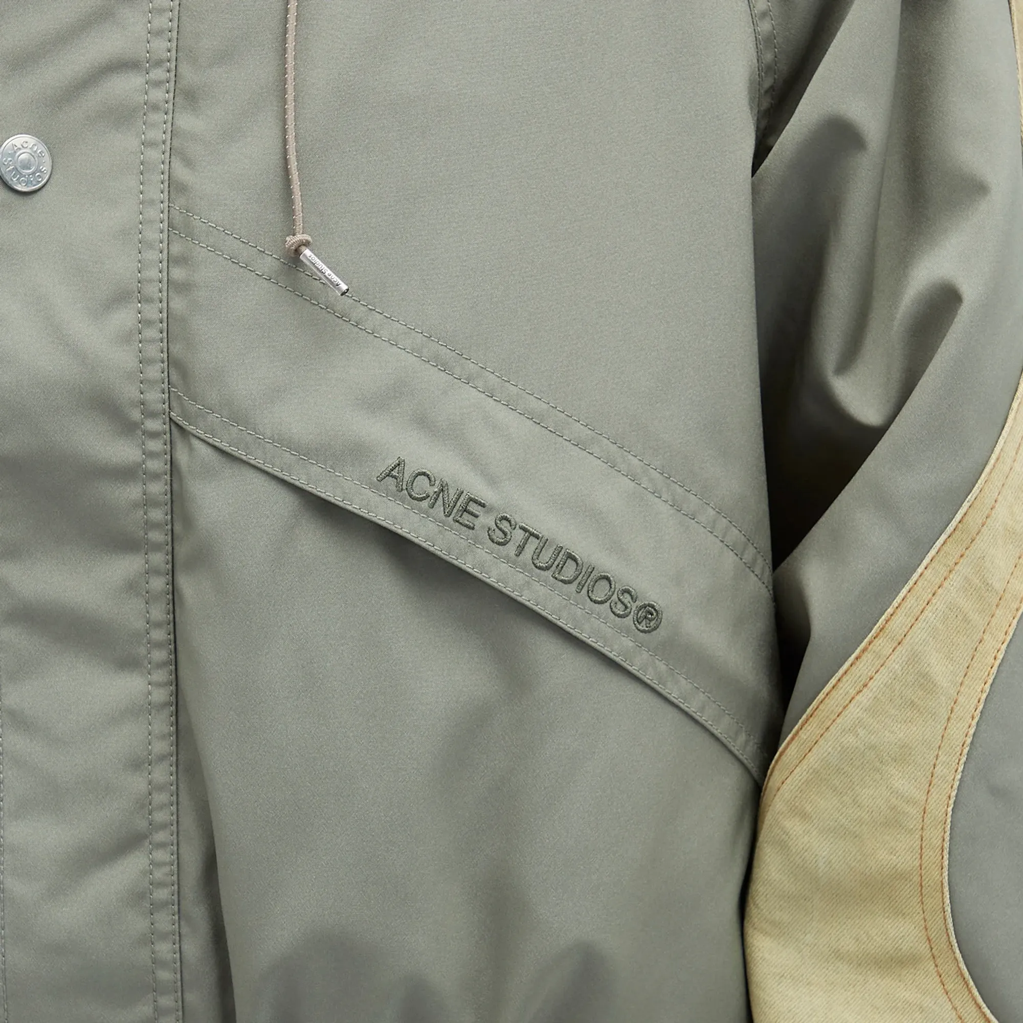 Acne Studios Men's Ocyber Denim Windbreaker Olive Green | B90782