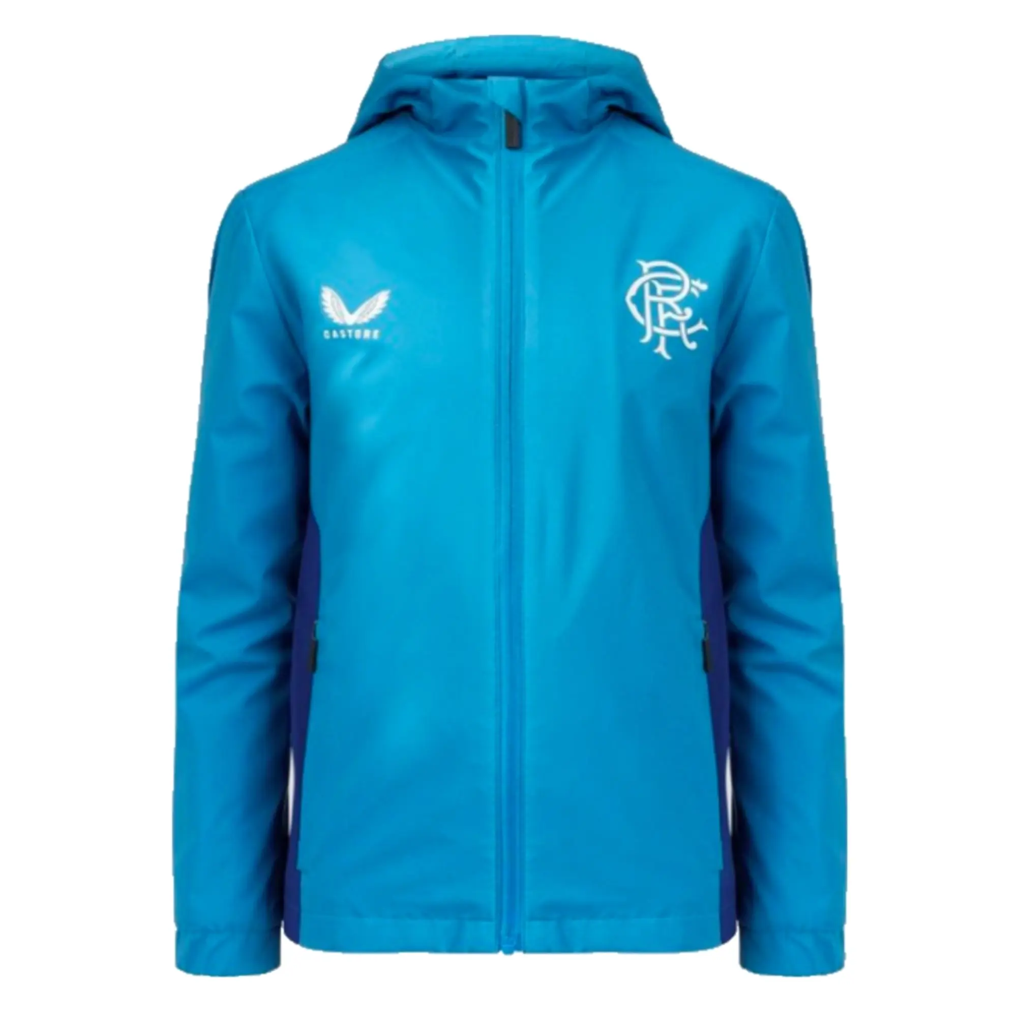 Rangers Players Training Jacket (Deep Water) - Kids 2023-2024 Blue Made By: Castore