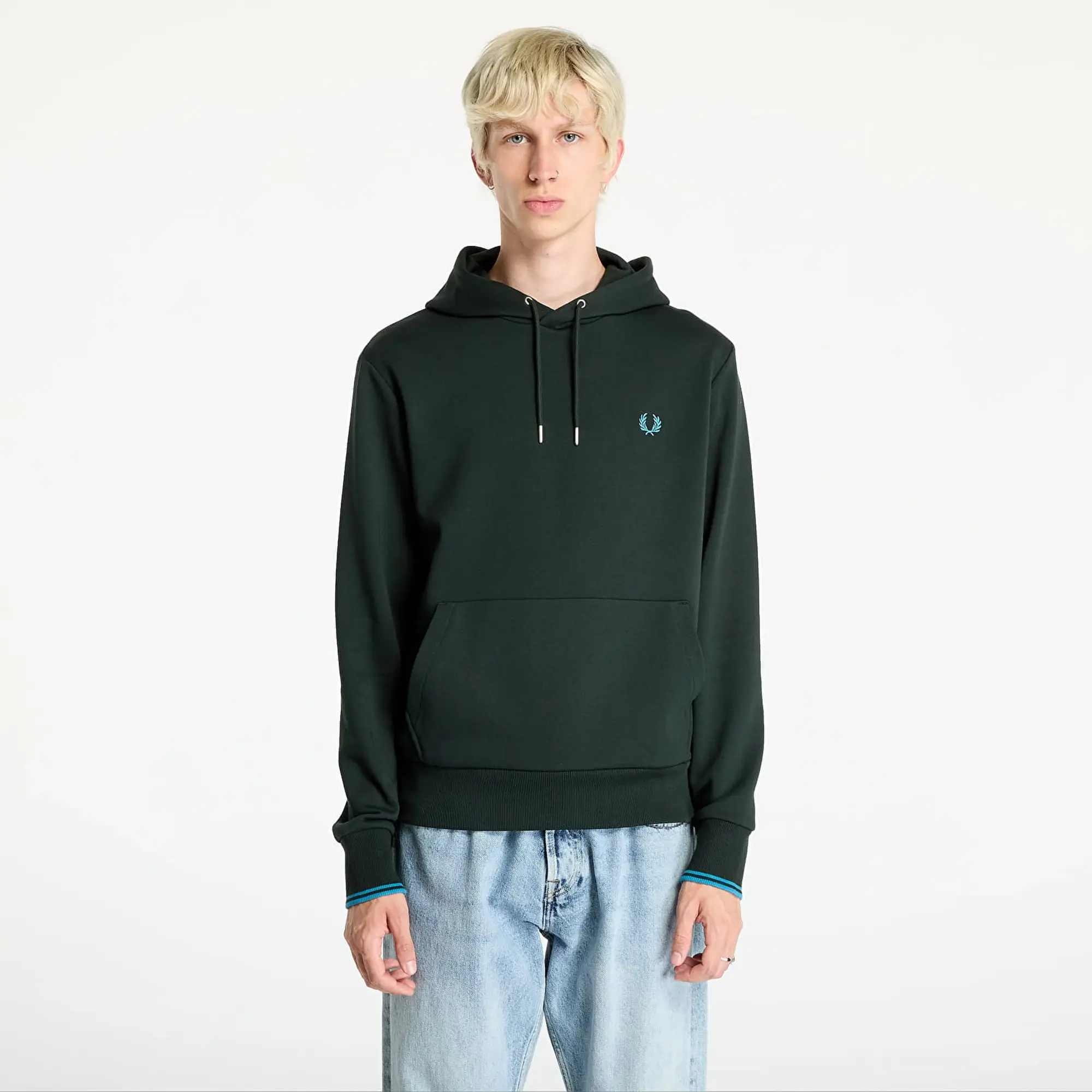 Sweatshirt Fred Perry Tipped Hooded Sweatshirt Night Green/ Ocean Xl