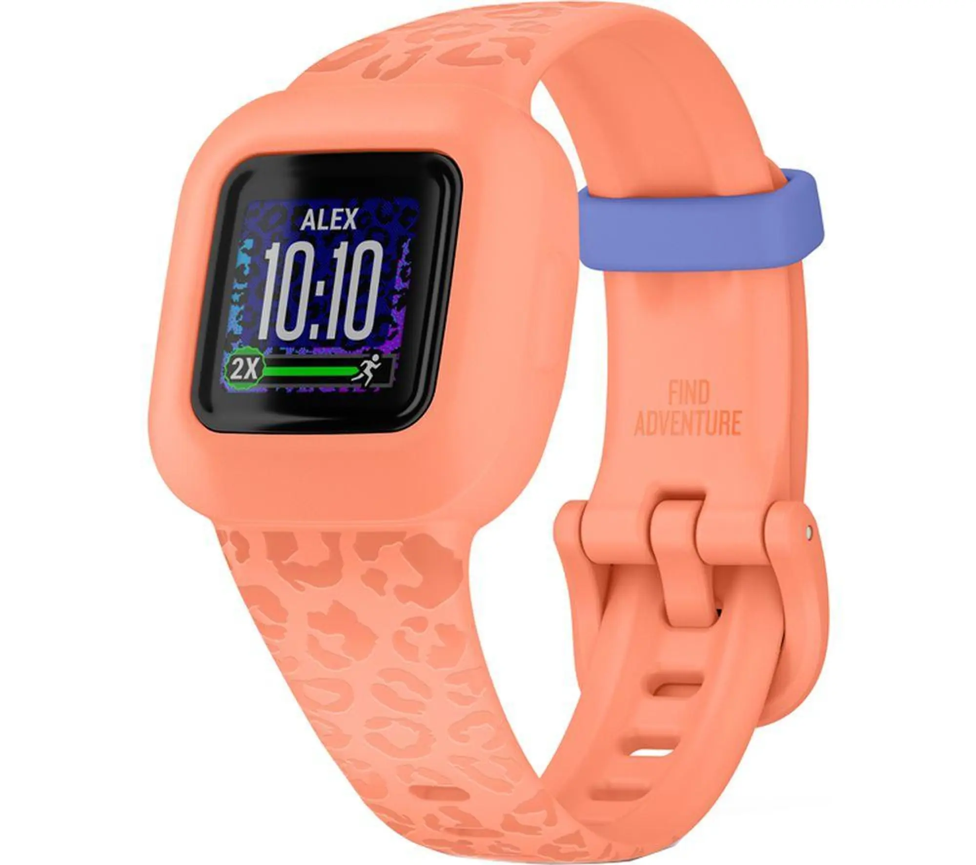 GARMIN vivofit jr. 3 Kids' Activity Tracker - Peach Leopard, Universal, Orange