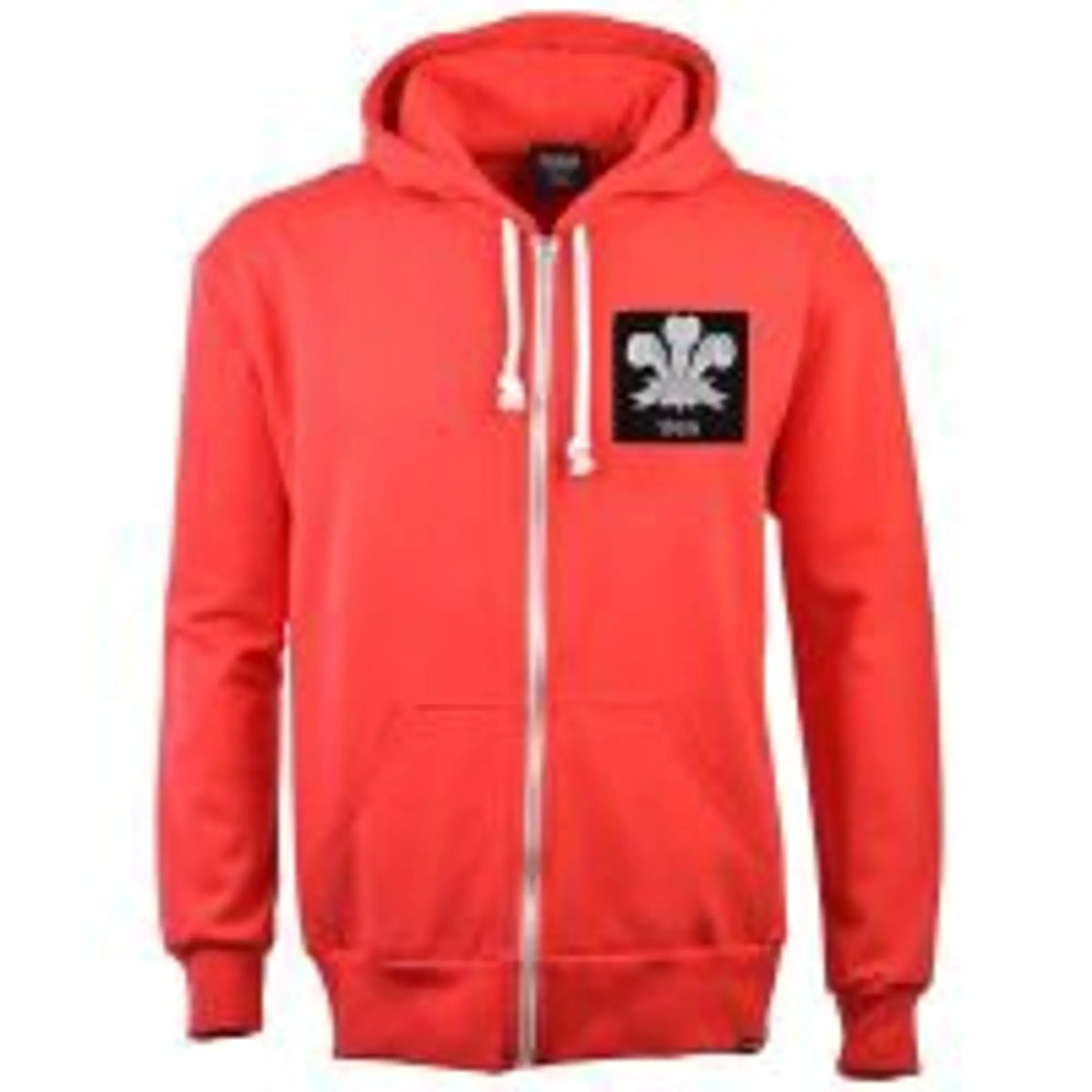 Wales Feathers 1905 Vintage Zipped Hoodie - Red