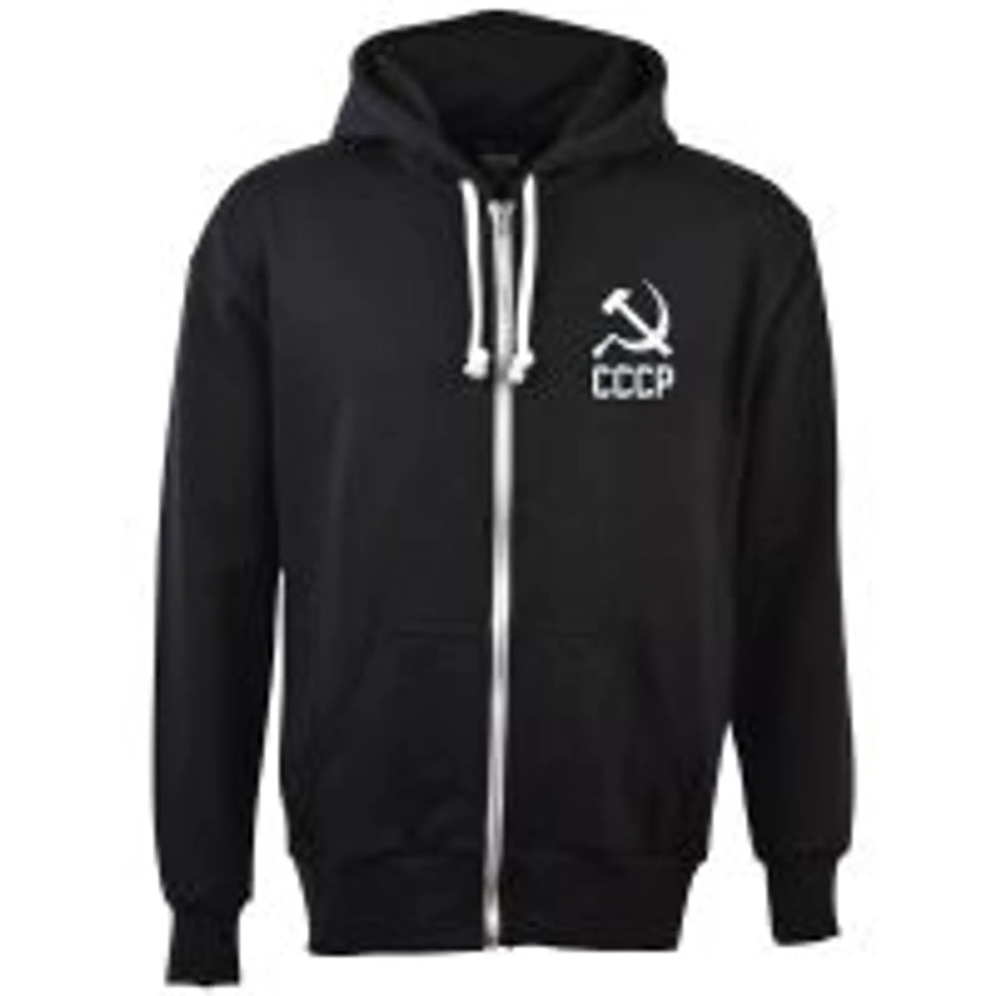 Soviet Union (CCCP) Zipped Hoodie -  Black