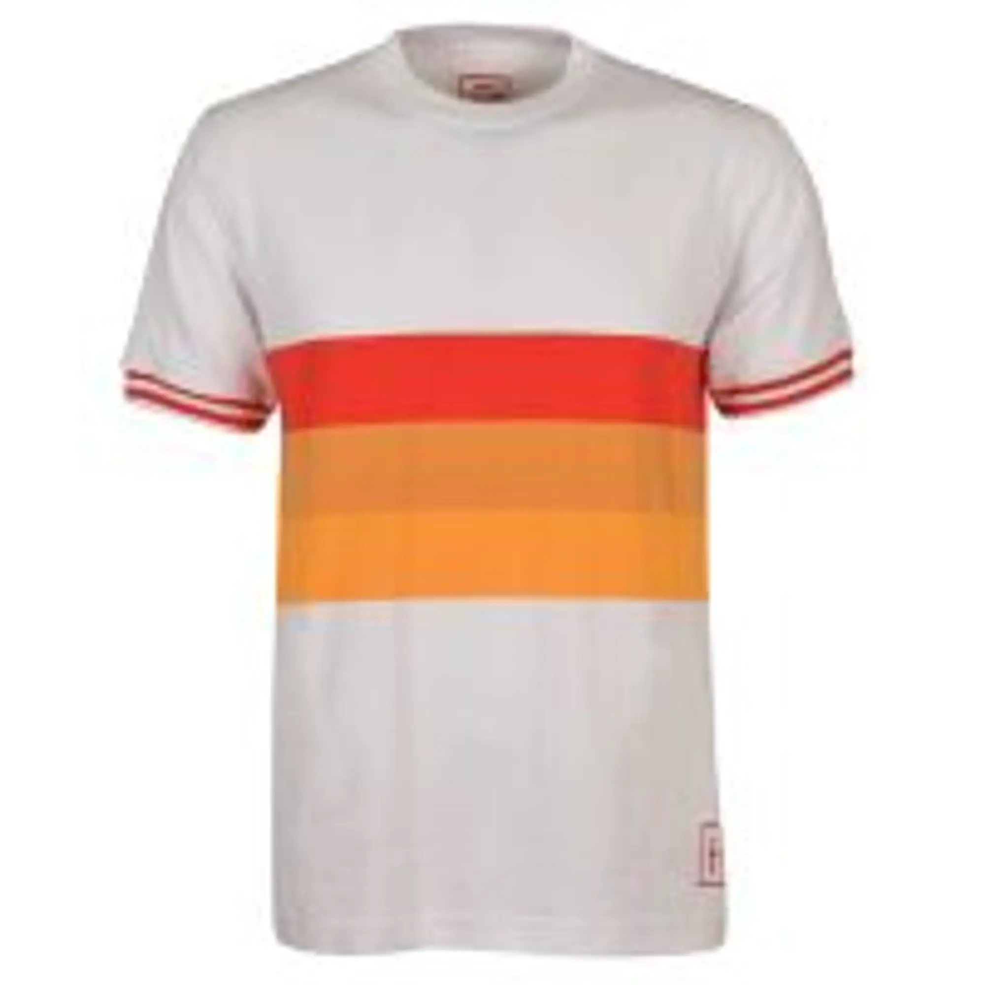 Carlo T-shirt (White/red & orange stripes)