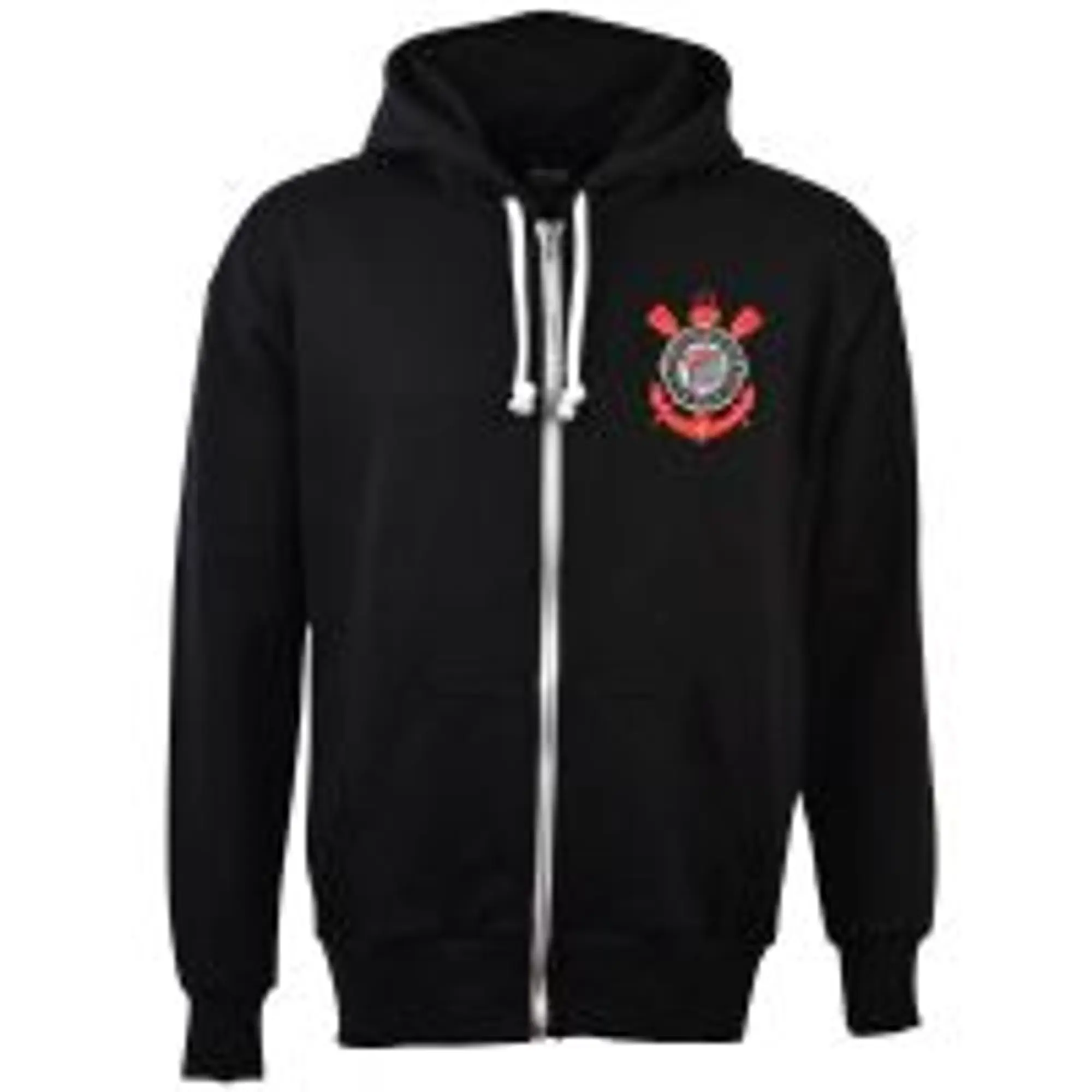 Corinthians Paulista Zipped Hoodie -  Black