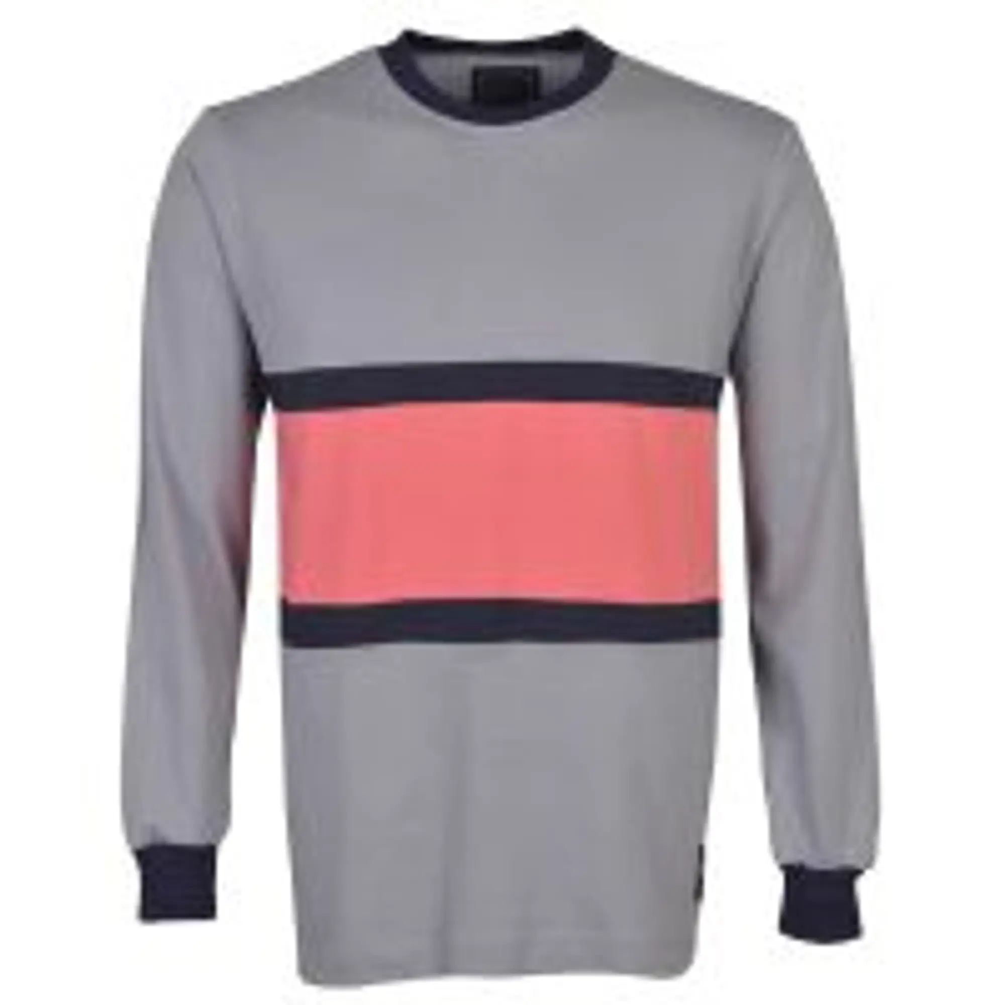 Dulwich long sleeve T-shirt (Grey/pink & navy)