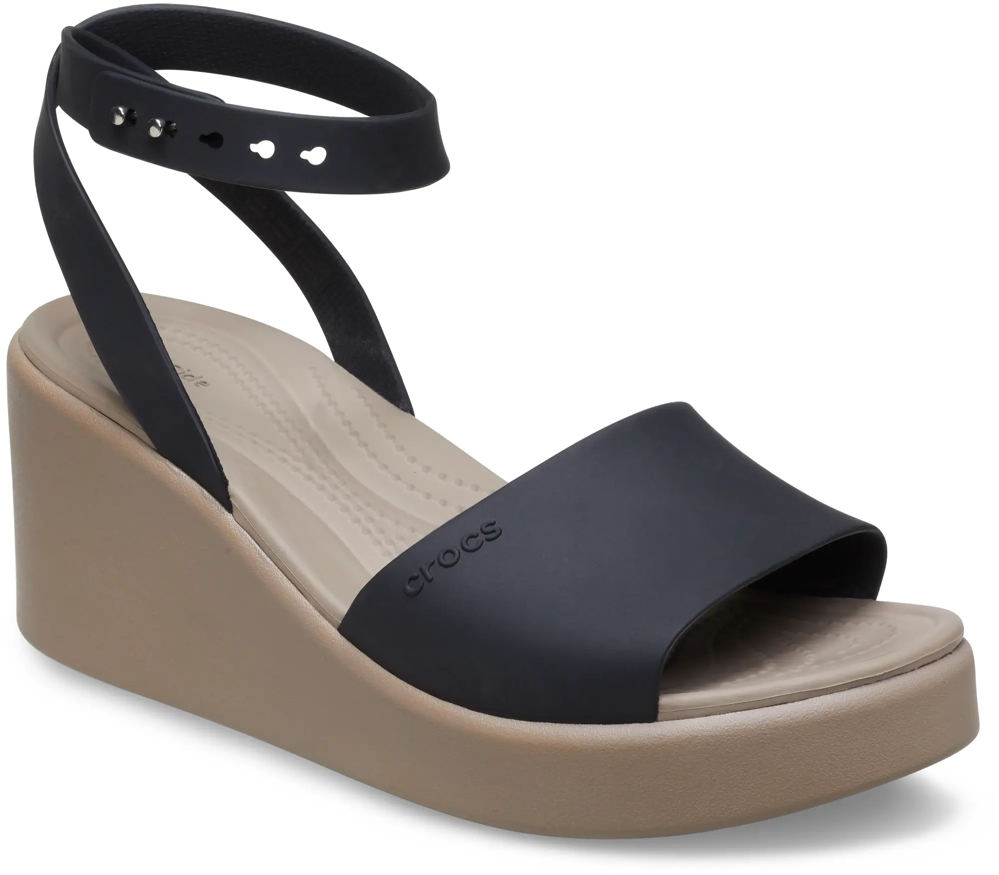 Crocs | Women | Brooklyn Ankle Strap | Sandals | Black / Mushroom | 6