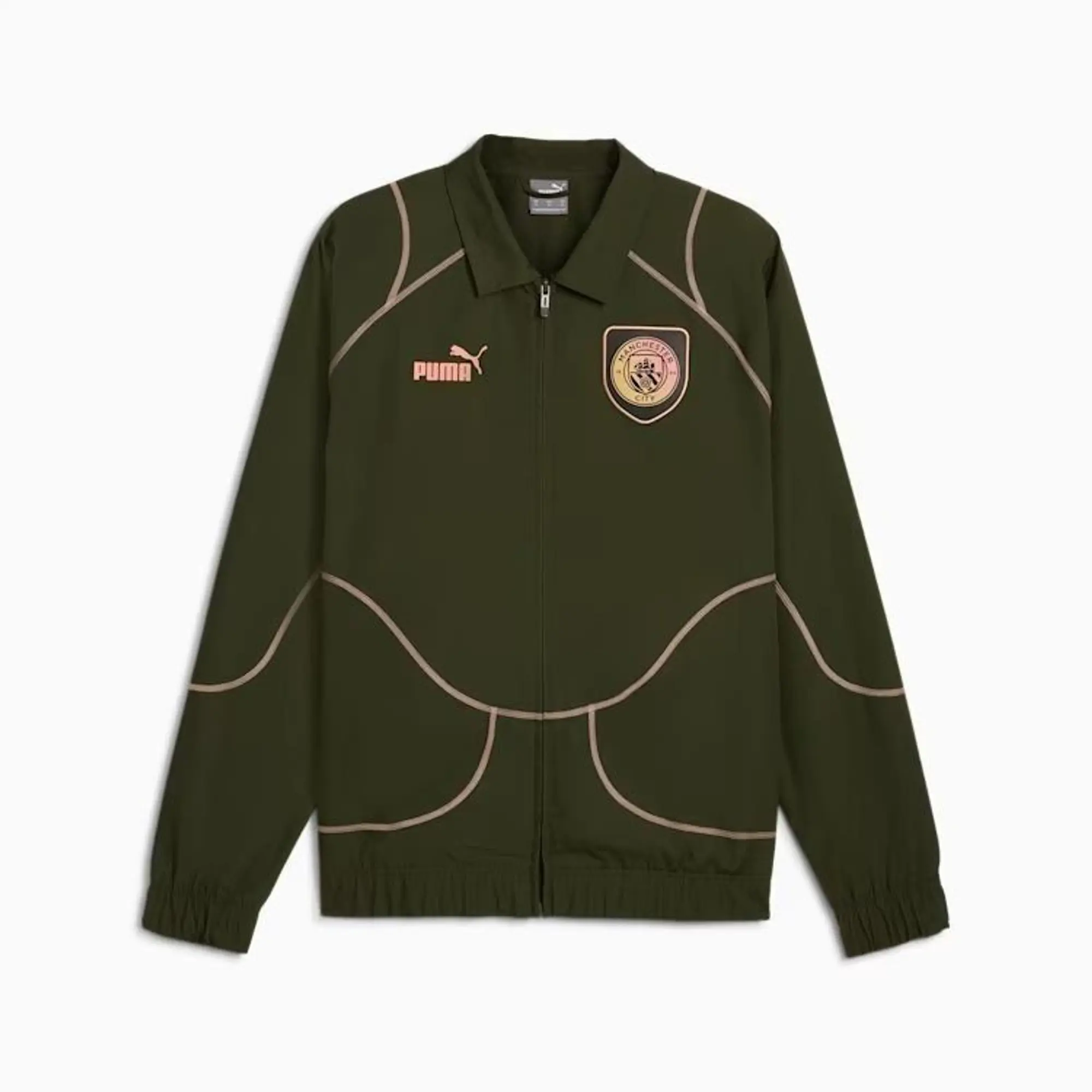 Puma Manchester City Track Jacket Ftblstatement - Myrtle/Poppy Pink - ['Green']