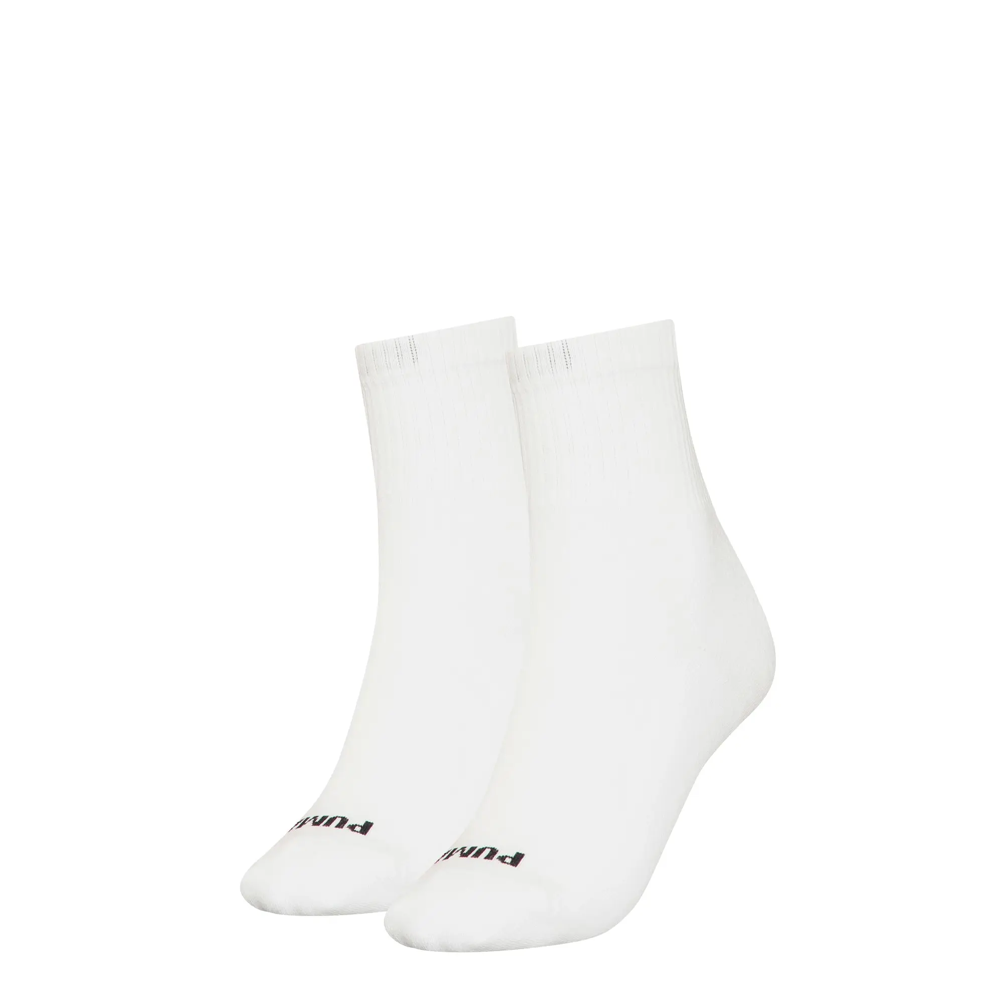 PUMA Women's Heart Short Crew Socks 2 Pack, White/Black