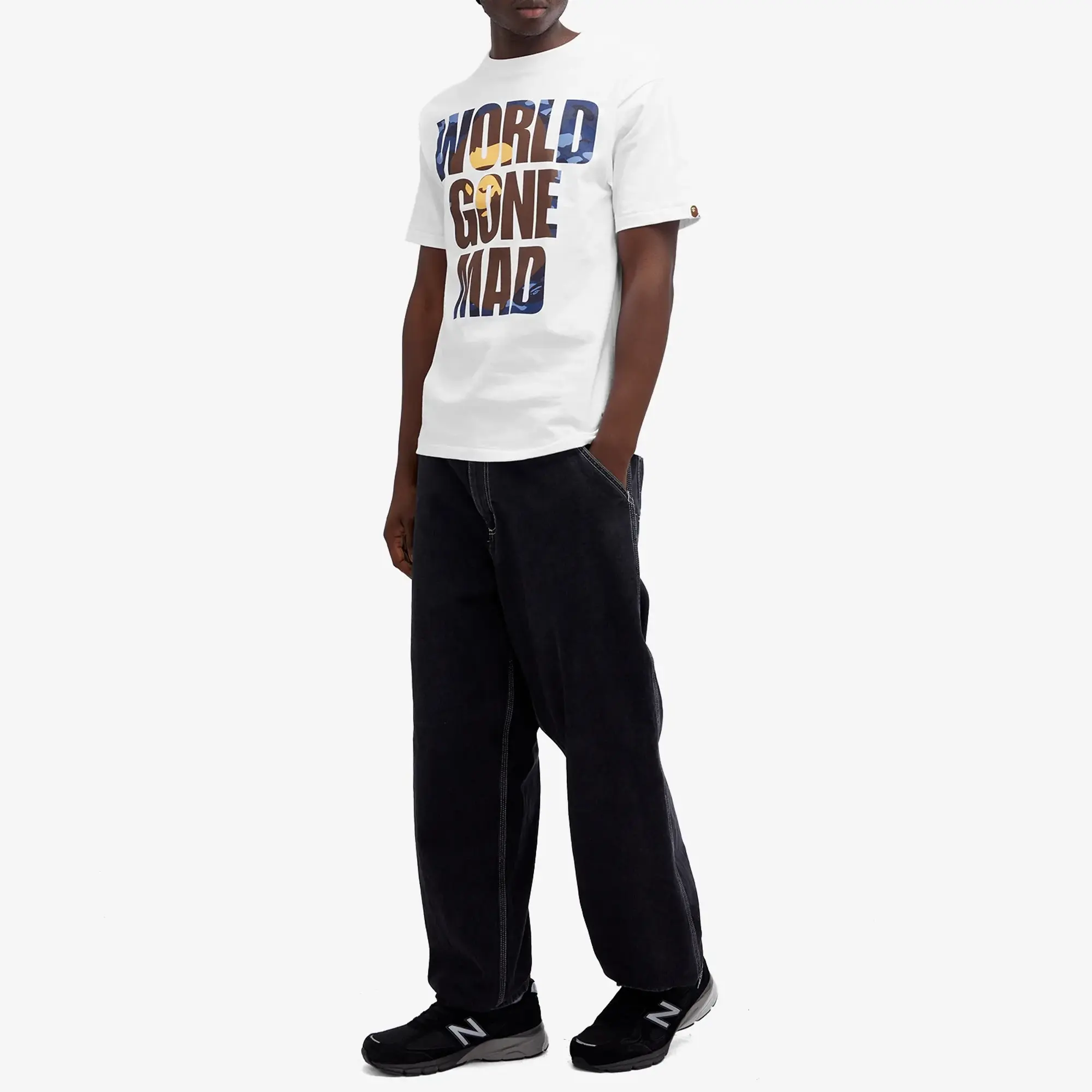 A Bathing Ape Men's Colour Camo WGM Ape Head T-Shirt White