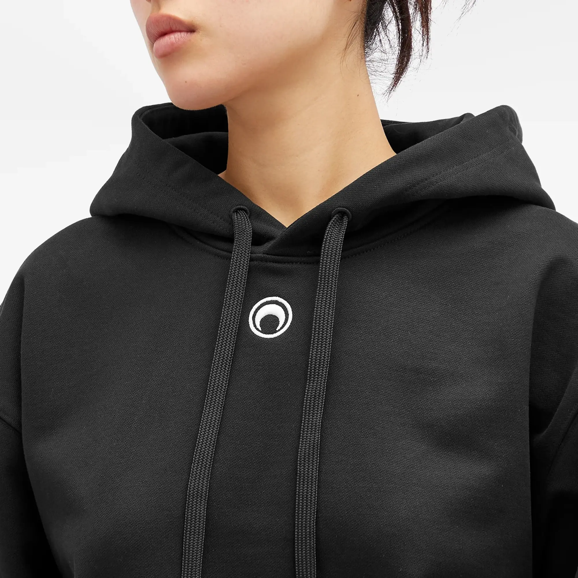 Marine Serre Women's Moon Logo Fleece Hoodie Black