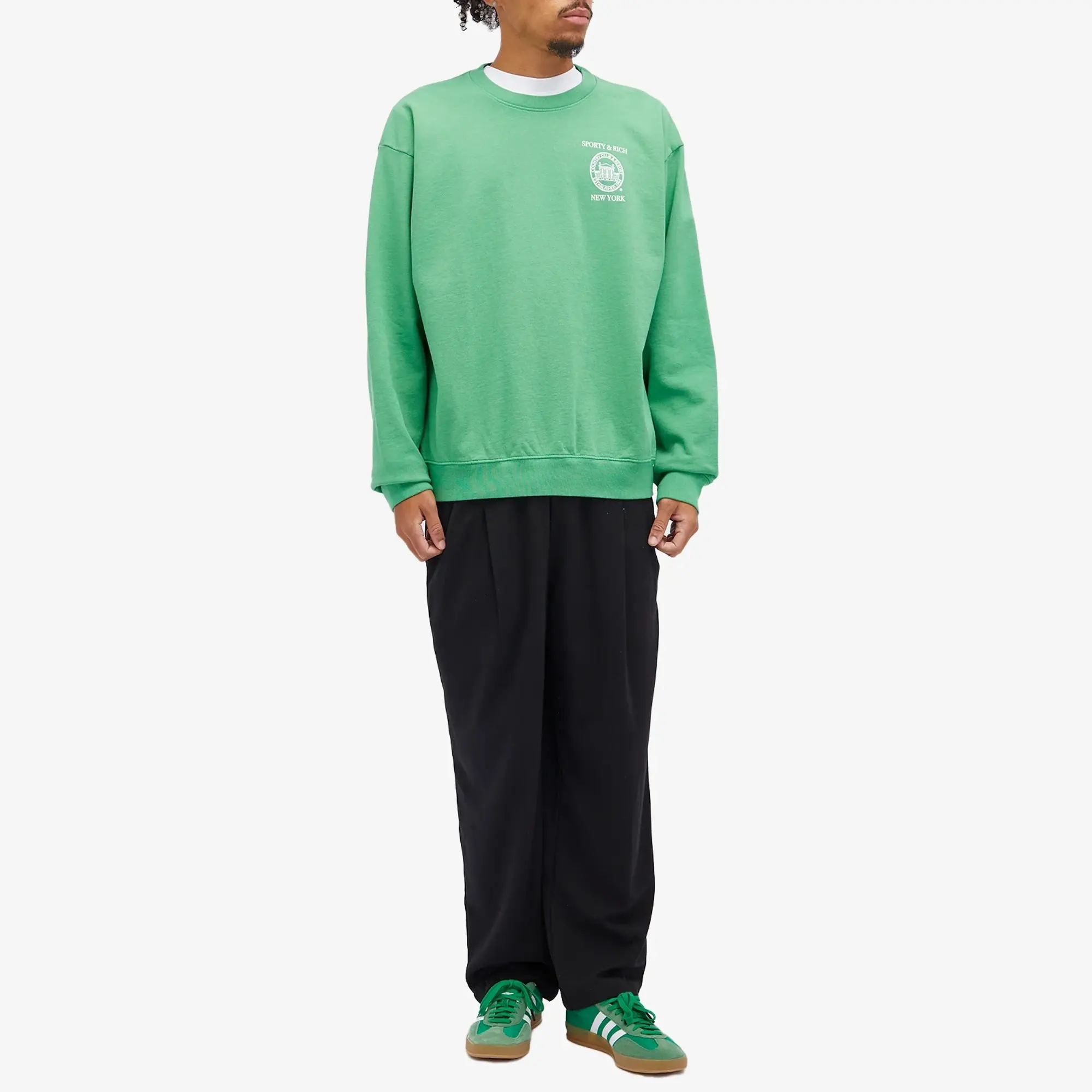 Sporty & Rich NY Resort Sweatshirt Verde/White