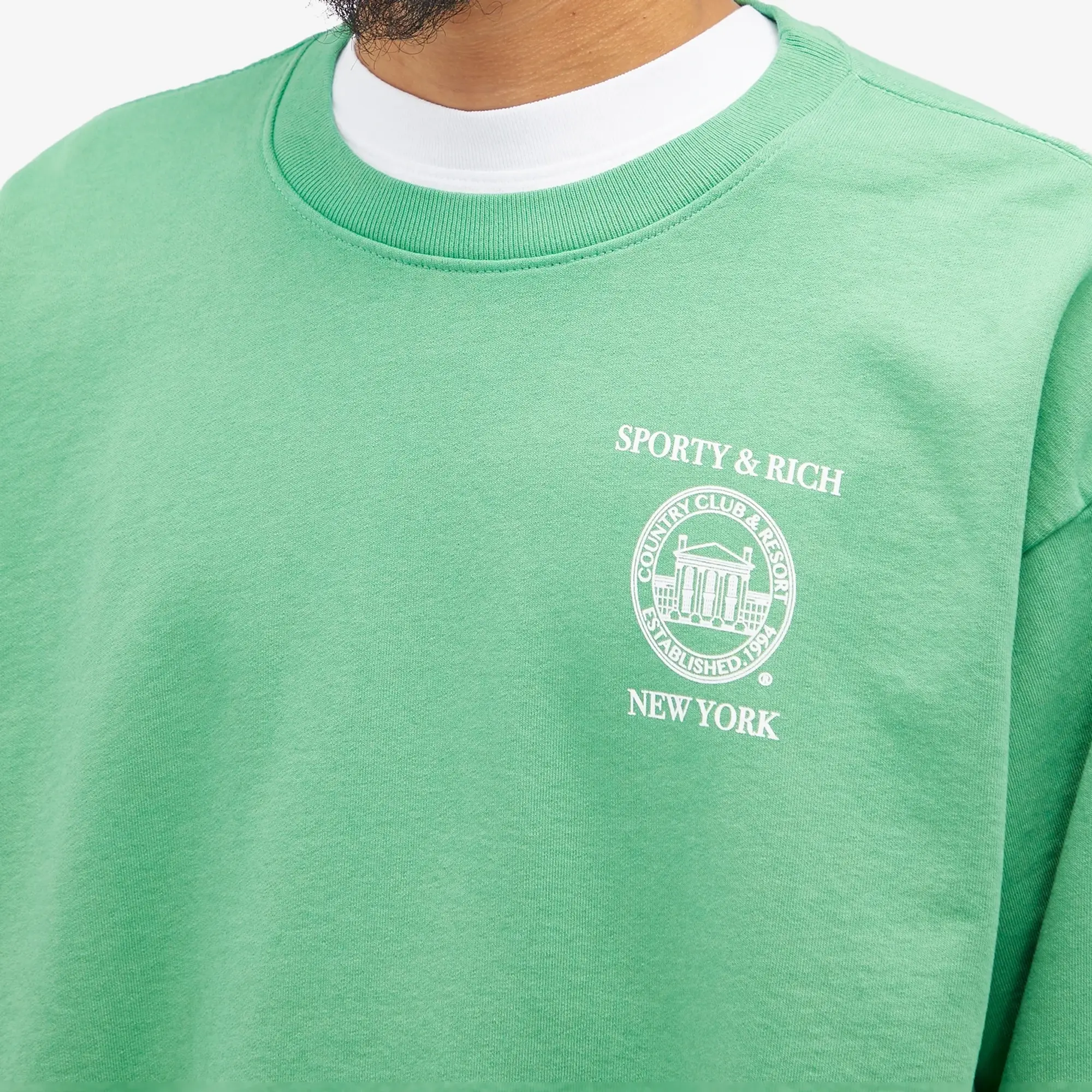Sporty & Rich NY Resort Sweatshirt Verde/White