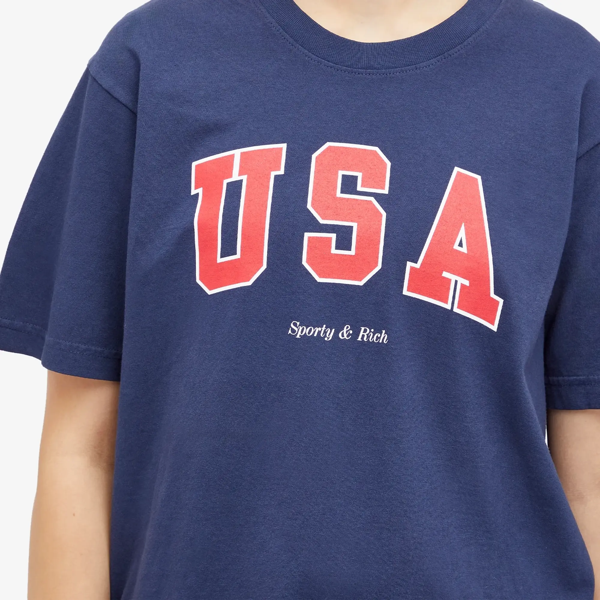 Sporty & Rich Usa Tee Men Shortsleeves Blue