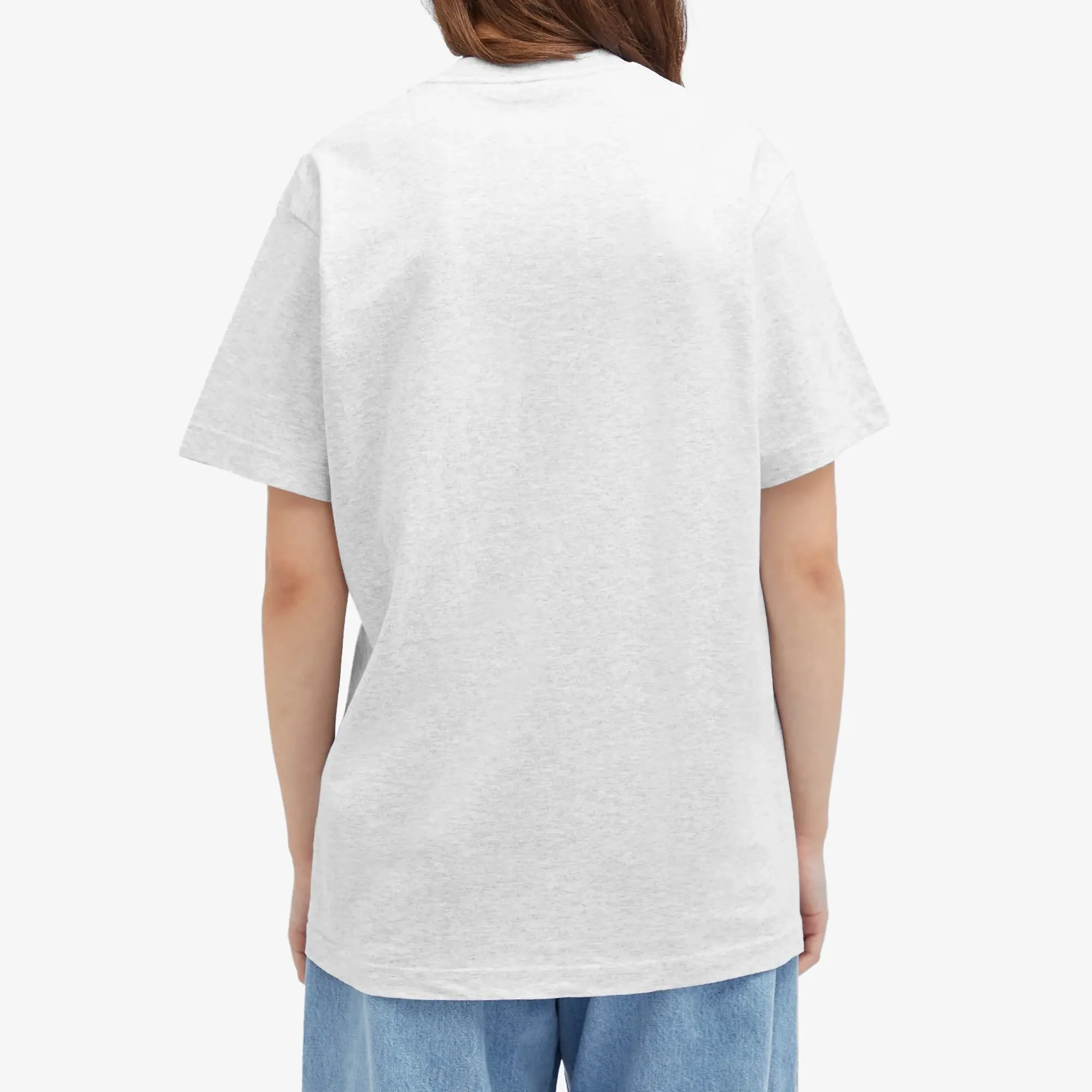 Sporty & Rich Women's USA T-Shirt Heather Gray Navy/White