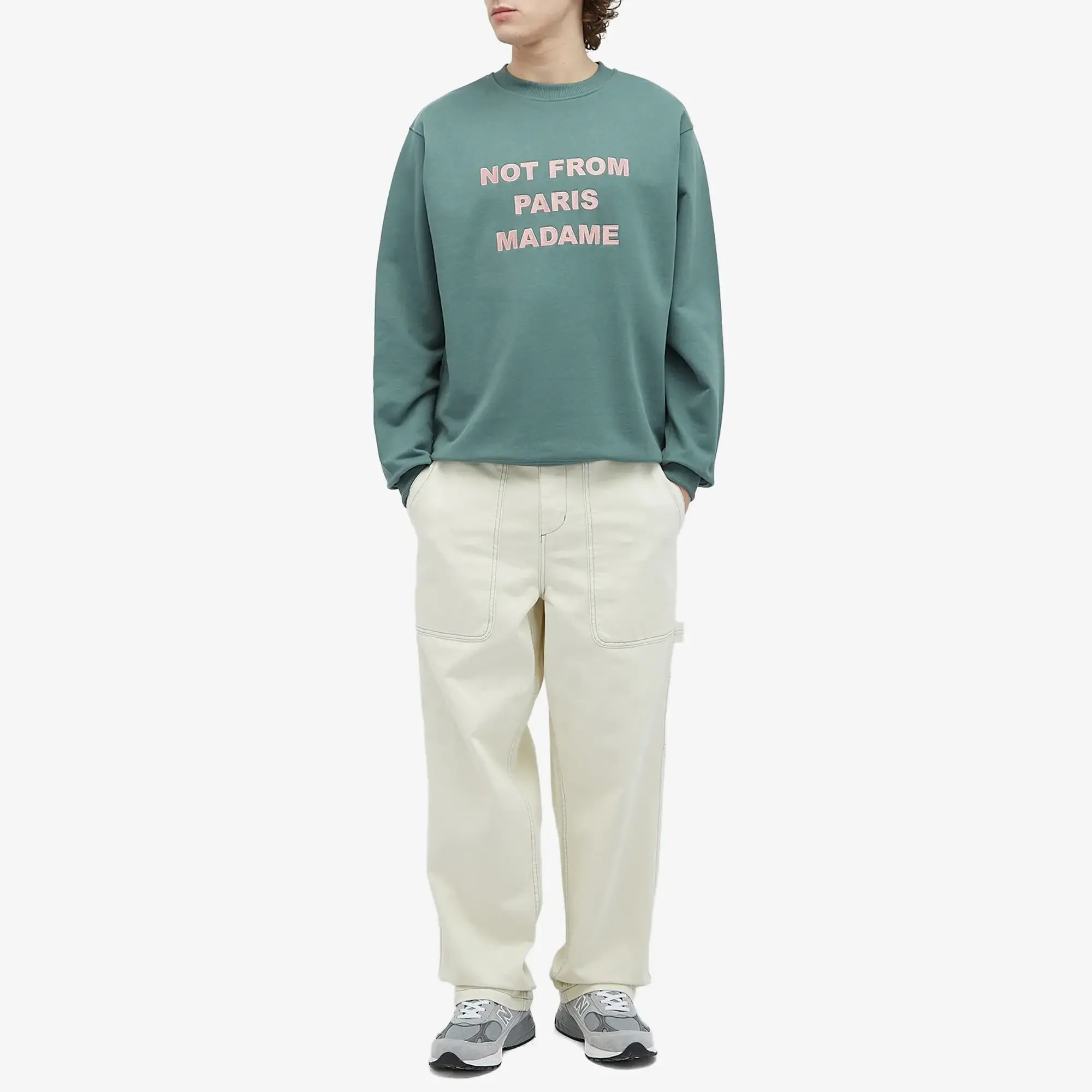 Drôle De Monsieur Le Sweatshirt Slogan Men Sweatshirts Green