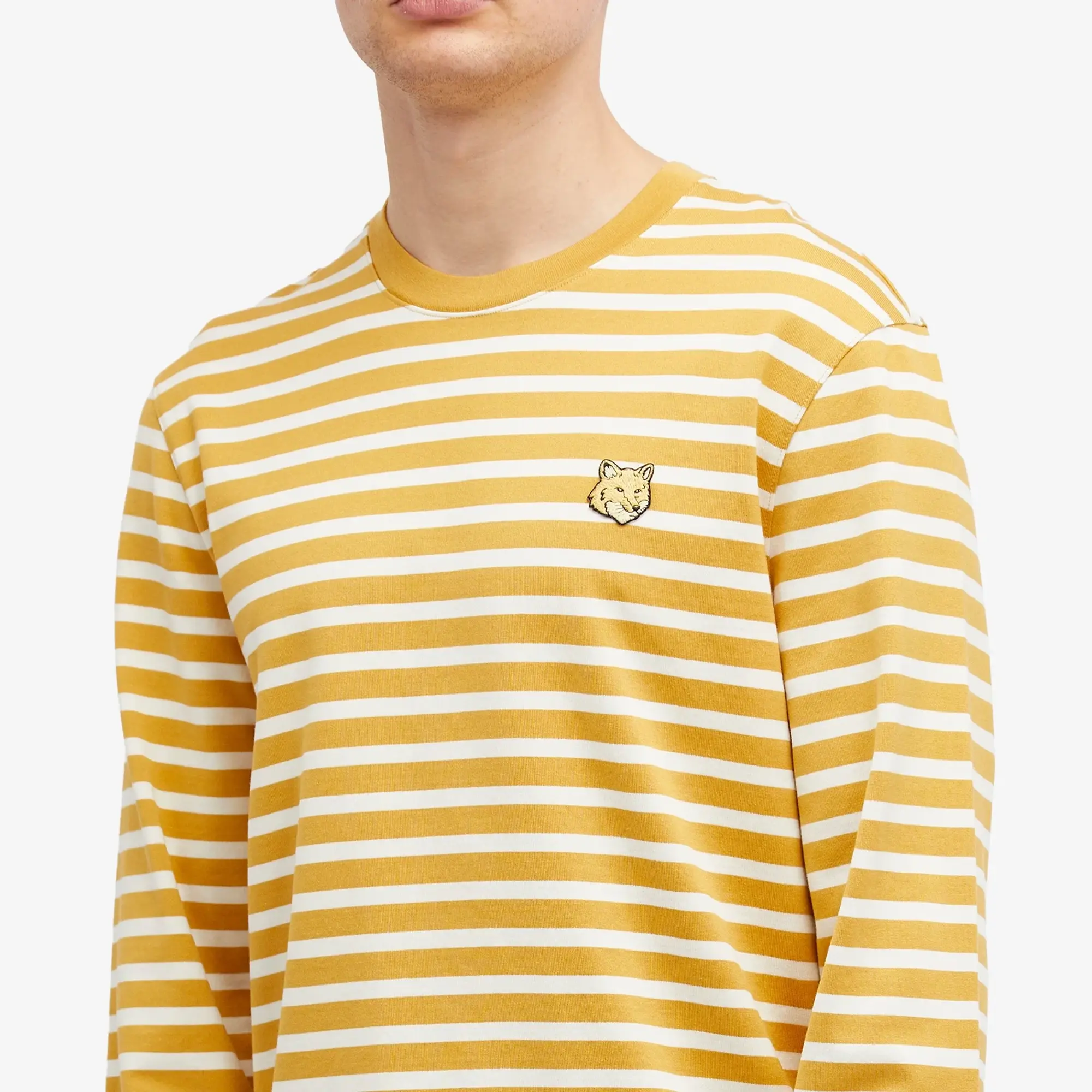 Maison Kitsuné Maison Kitsune Bold Fox Head Marin Long Sleeve T-Shirt Birch/Milk