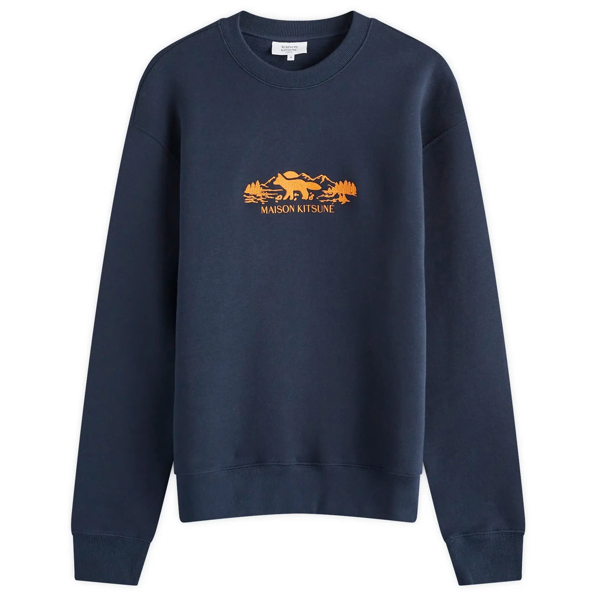 Maison Kitsuné Maison Kitsune Outdoor Profile Fox Comfort Crew Sweatshirt Navy
