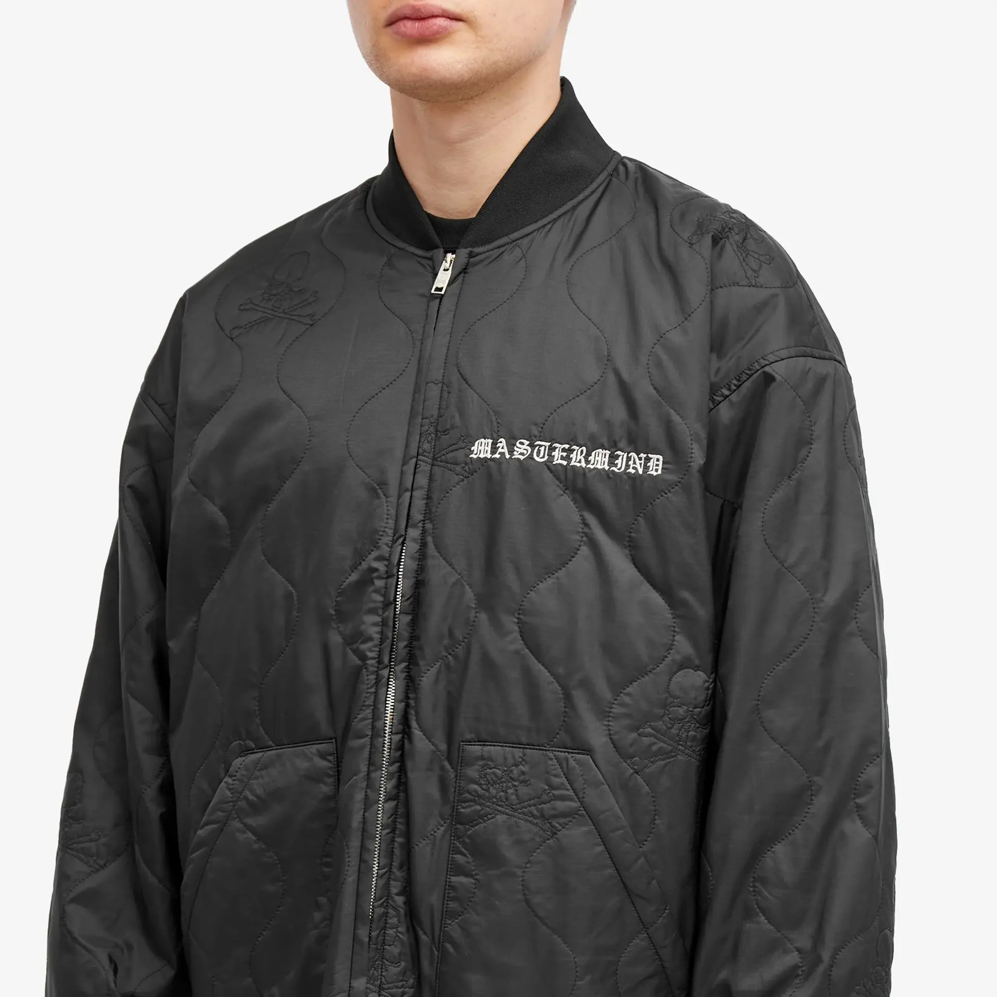 MASTERMIND WORLD Men's Quilted Bomber Jacket Black