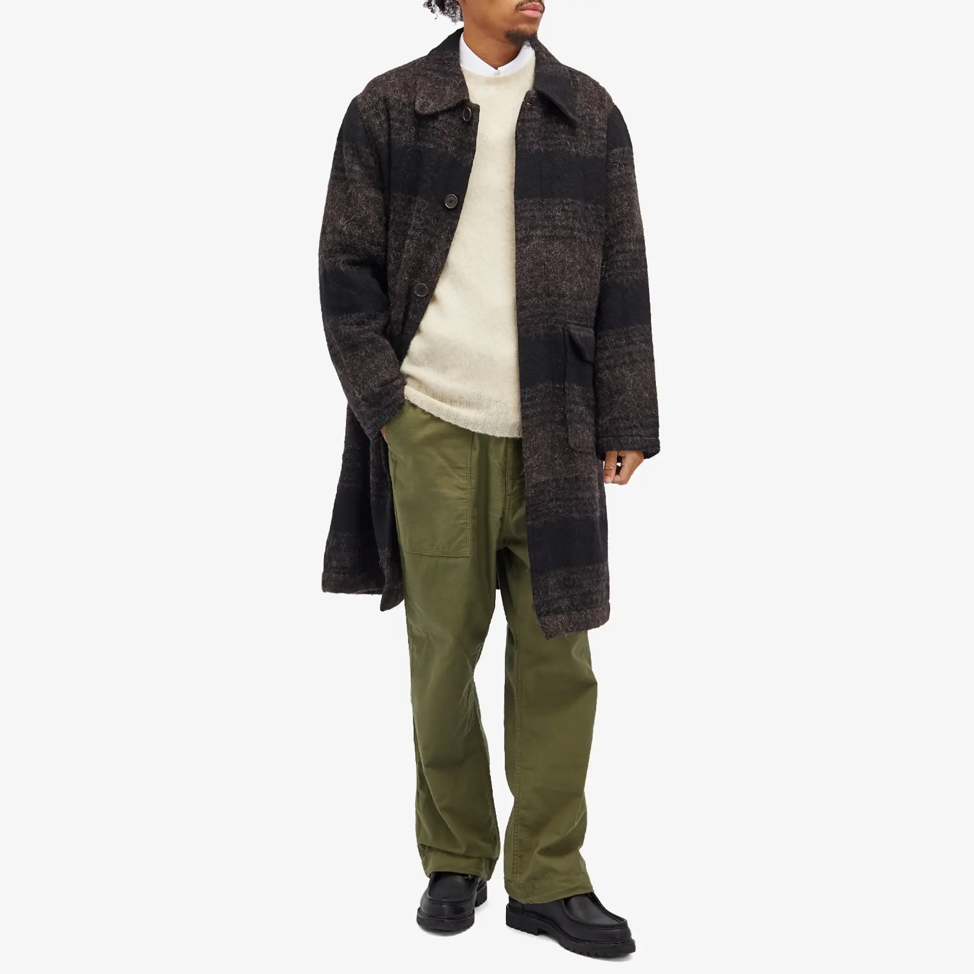 Drake's Men's Brushed Shetland Crewneck Jumper Cream