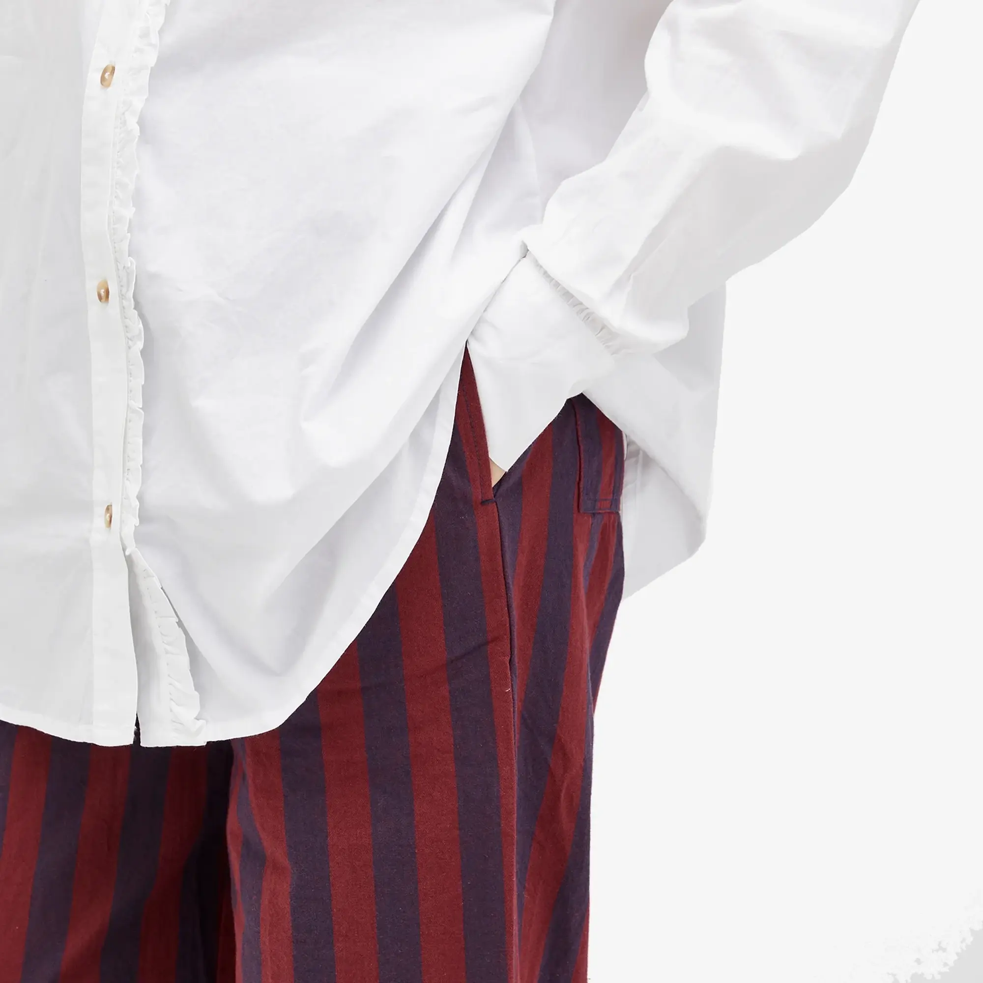 Damson Madder Women's Rafe Trousers Navy And Red Stripe