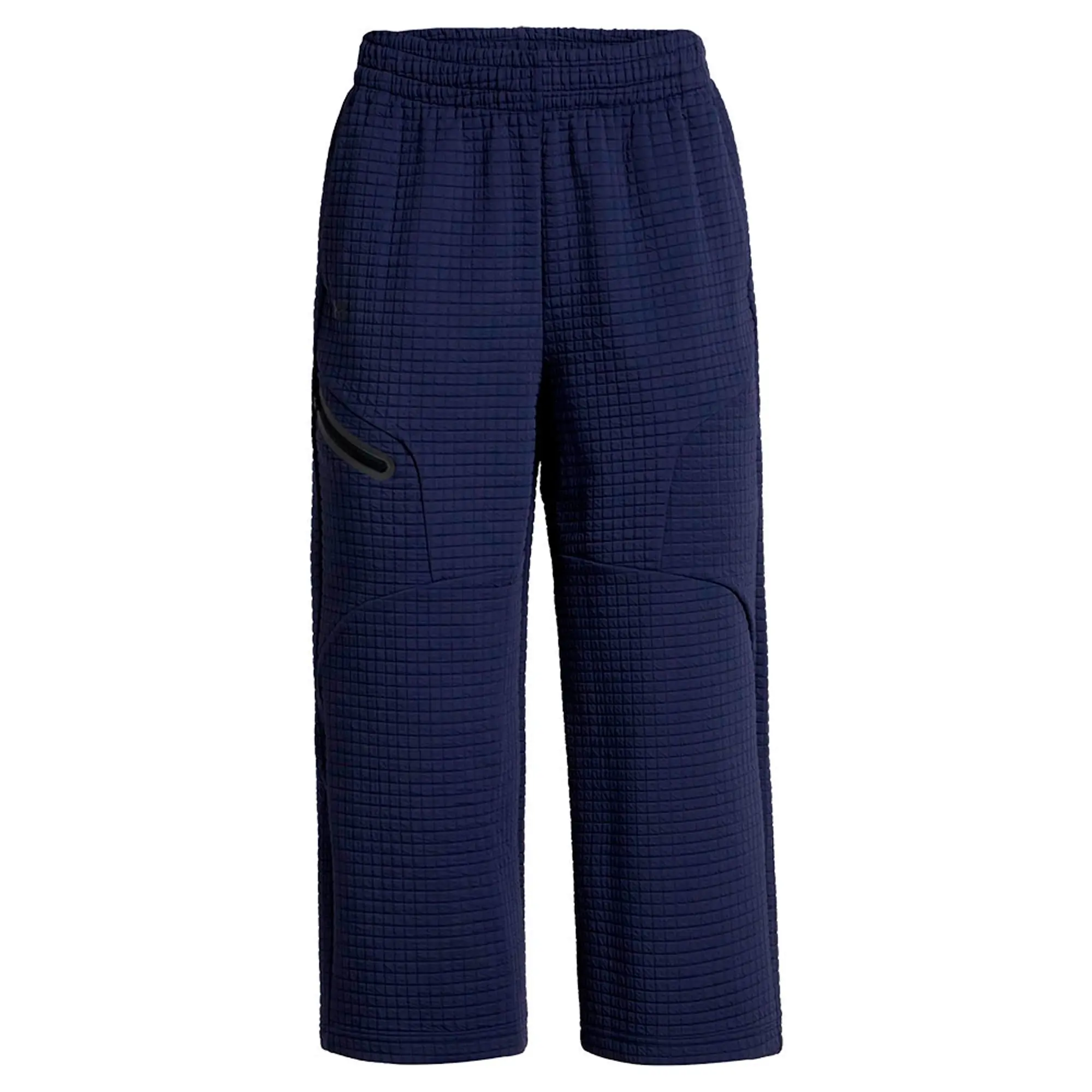 Women's  Under Armour  Unstoppable Fleece Grid Wide Leg Crop Pants Midnight Navy / Black XS