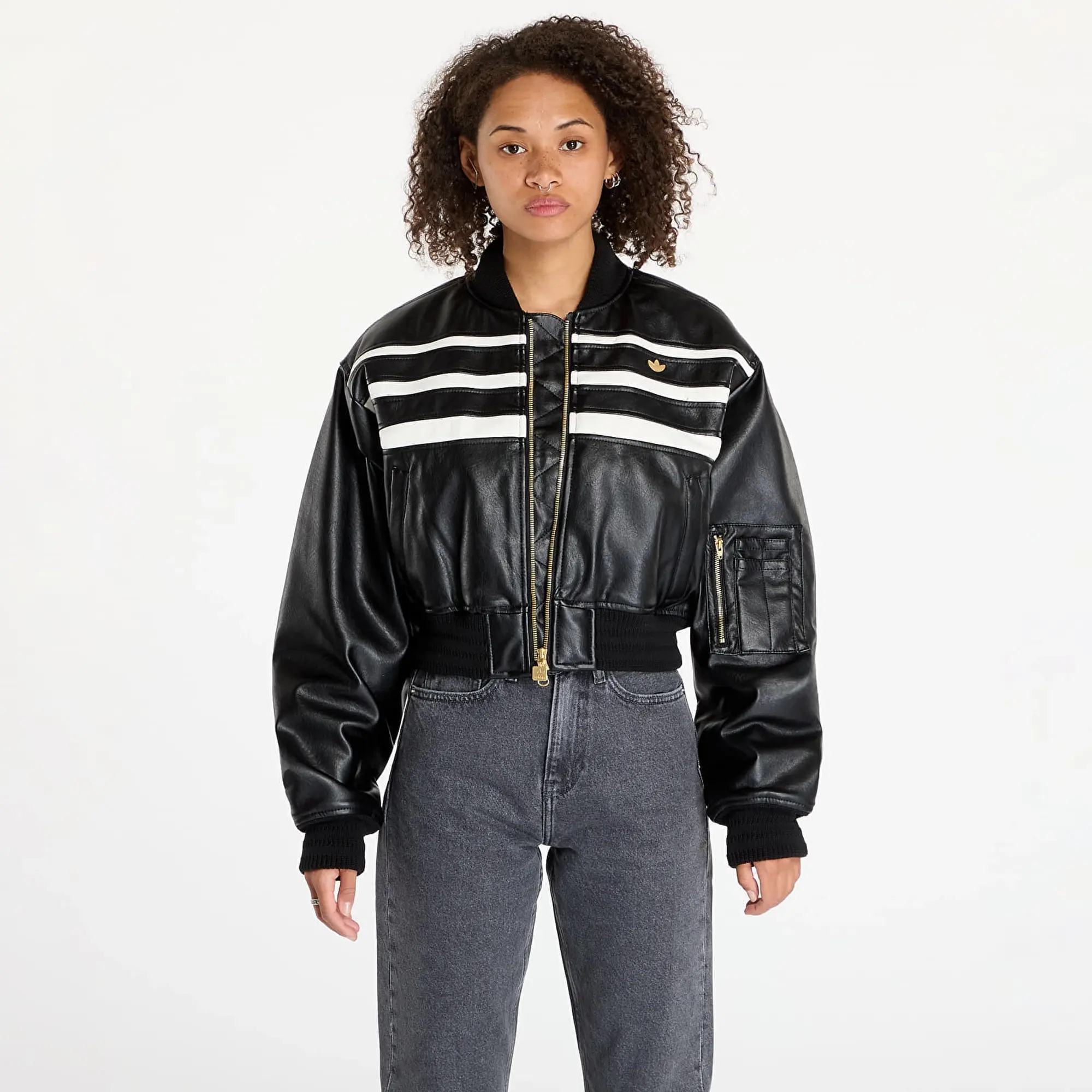 adidas Originals Jacket Adidas Pleather Bomber Black Xl